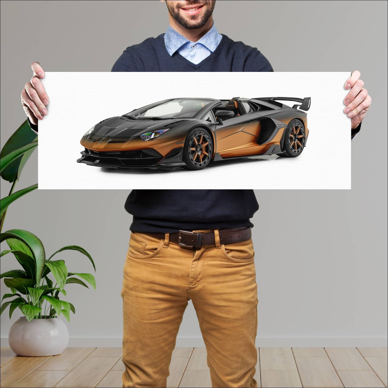 Cuadro grande 30x80cm 2023 mansory carbonado gts 1 580 Lamborghini