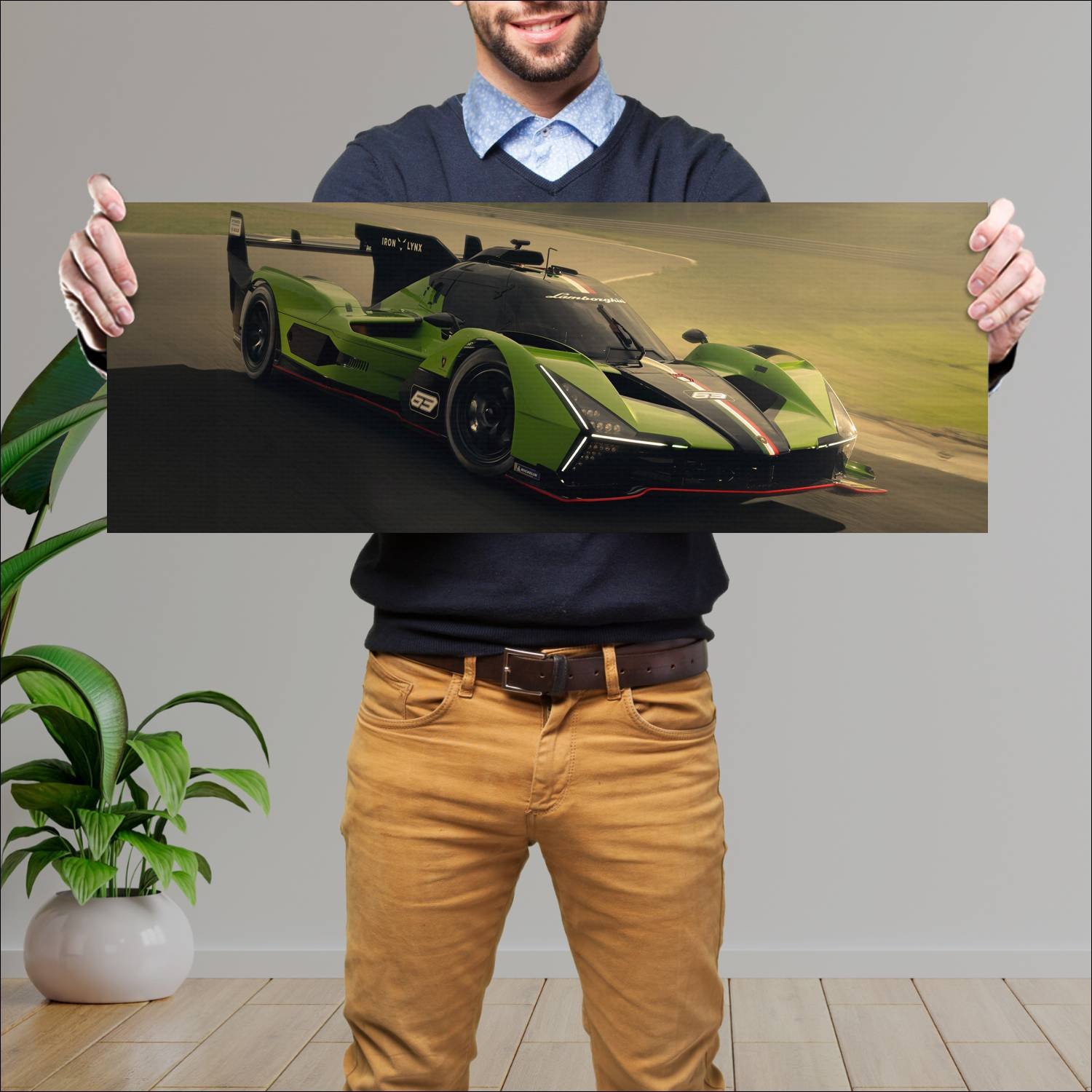 Cuadro grande 30x80cm 2024 lamborghini sc63 auto 587 Lamborghini