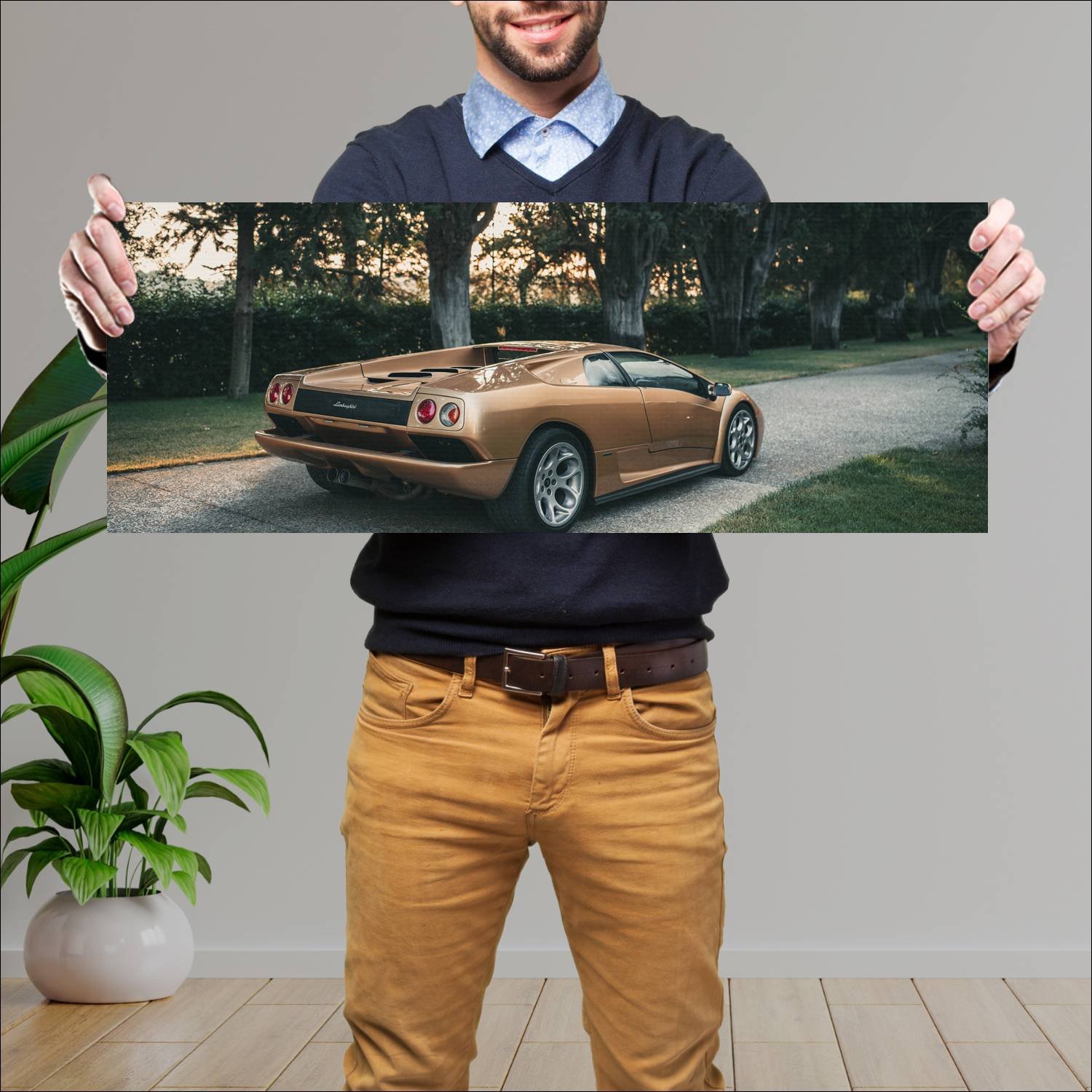 Cuadro grande 30x80cm 2000 Lamborghini Diablo VT 6.0 002 Lamborghini
