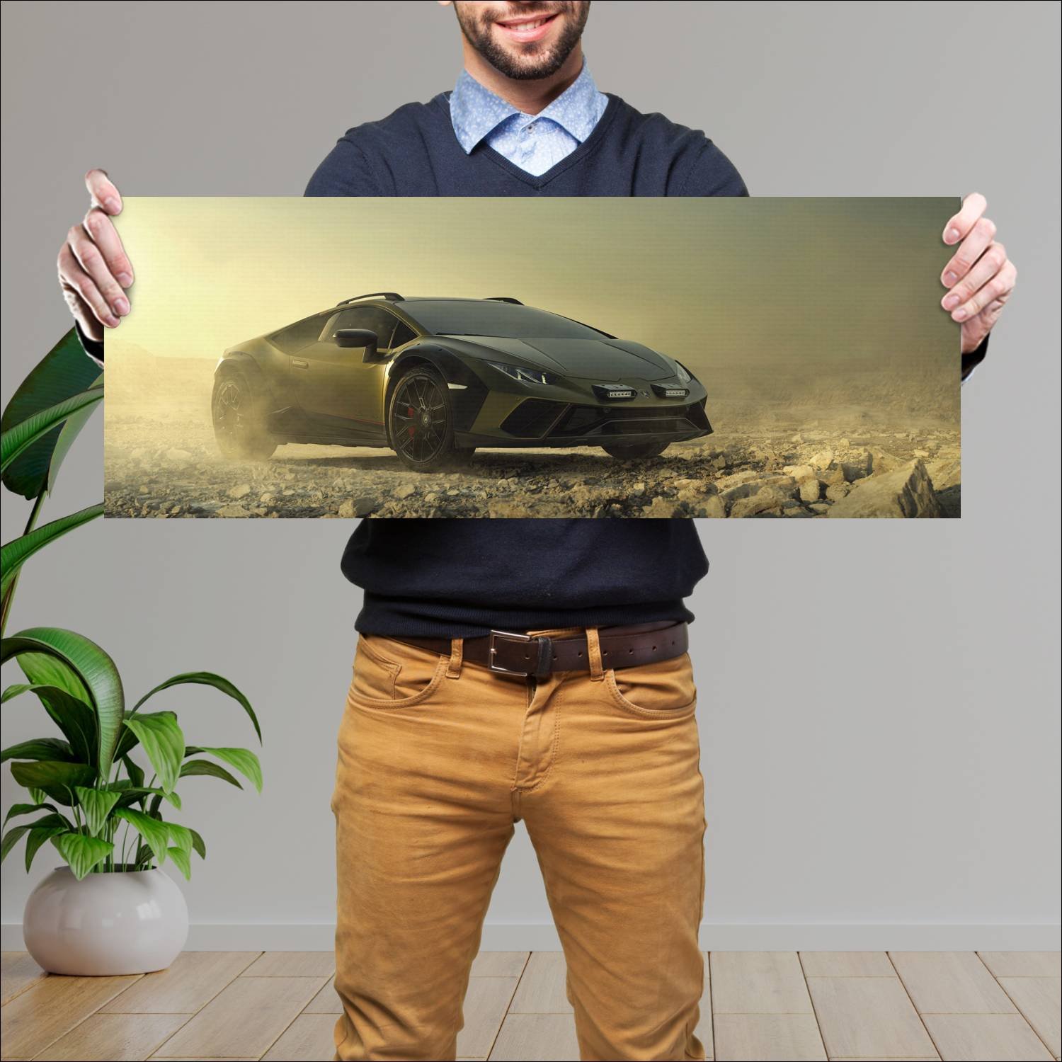 Cuadro grande 30x80cm 2024 Lamborghini Huracan Sterrato 010 Lamborghini