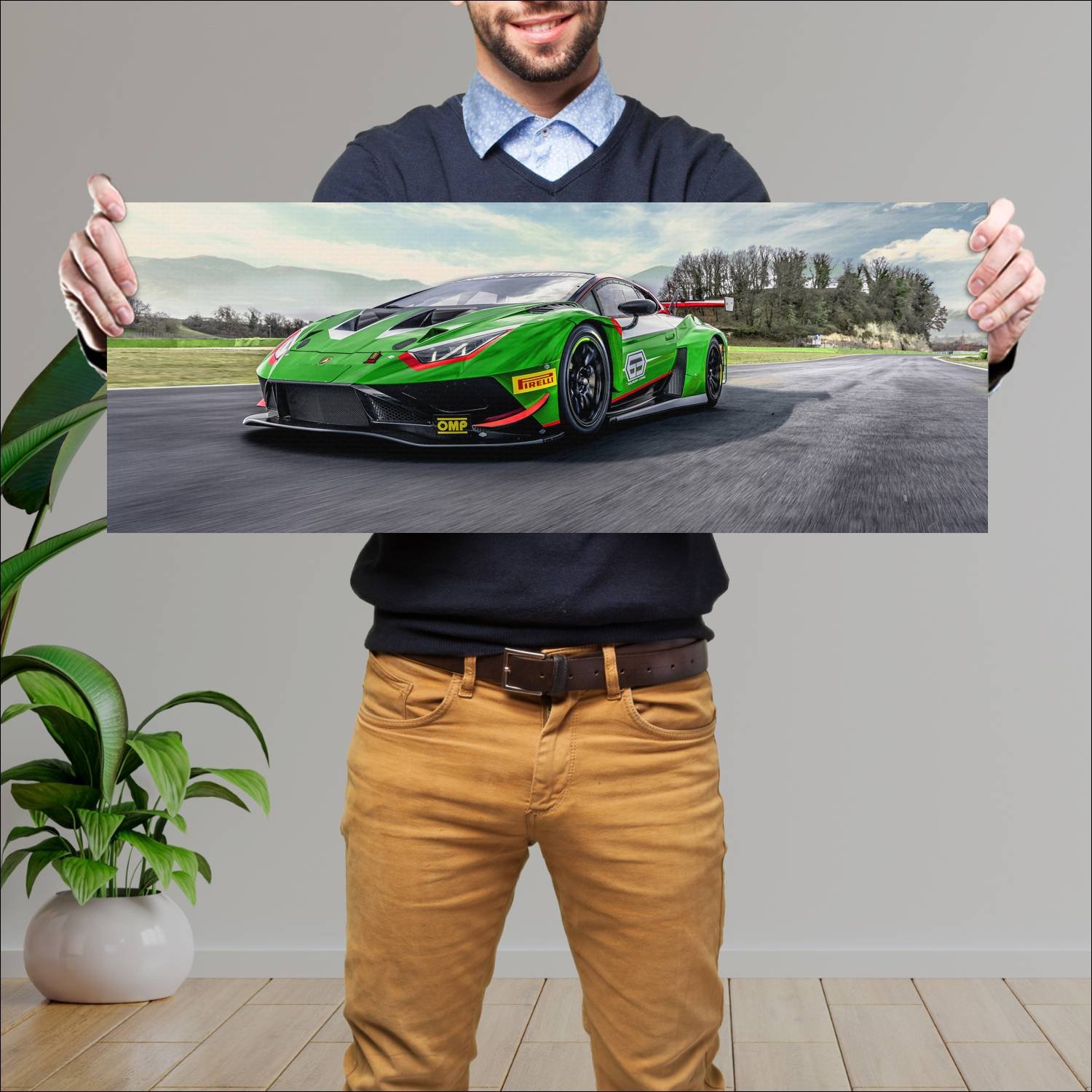 Cuadro grande 30x80cm 2022 Lamborghini Huracan GT3 EVO2 007 Lamborghini