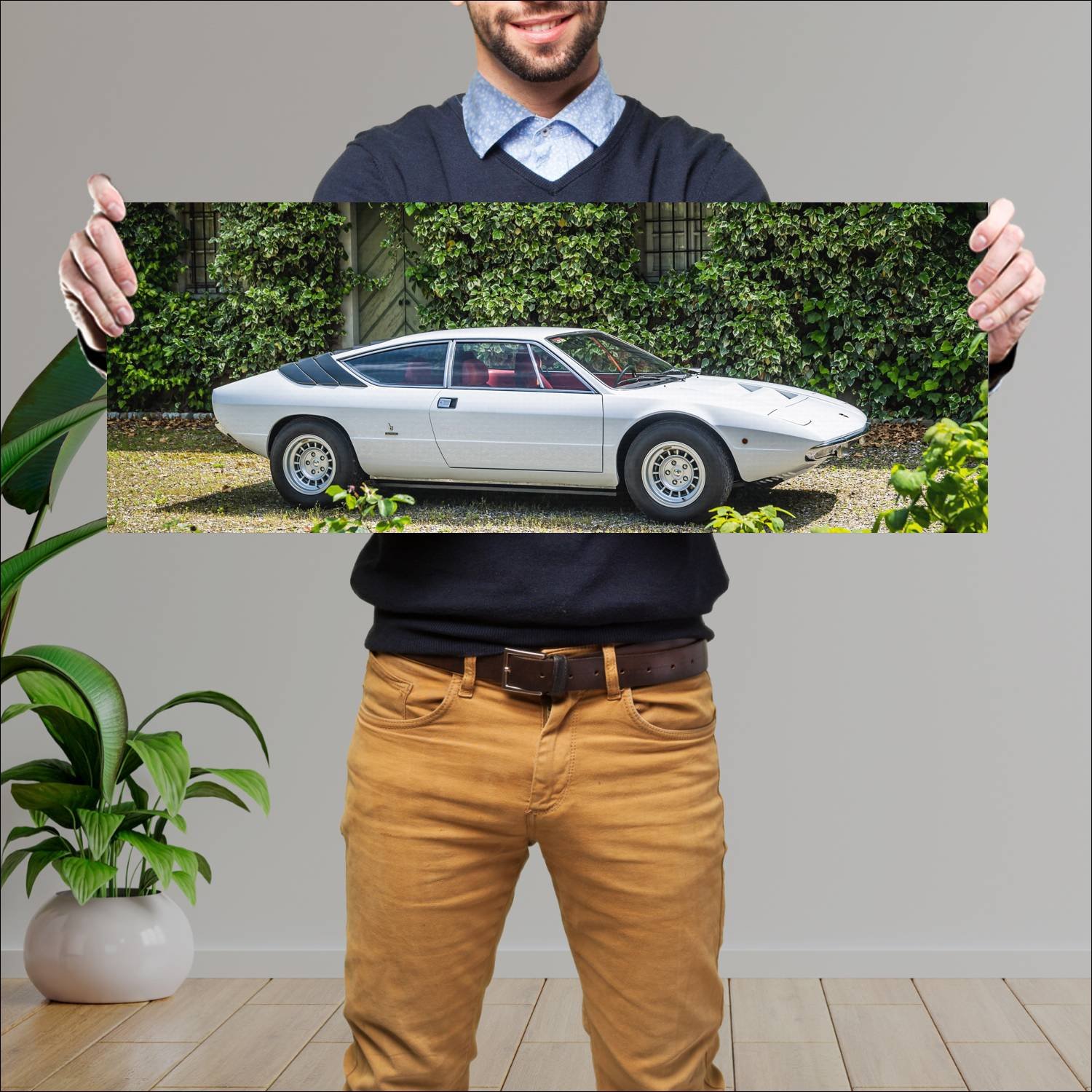 Cuadro grande 30x80cm 1972 Lamborghini Urraco P250 002 Lamborghini