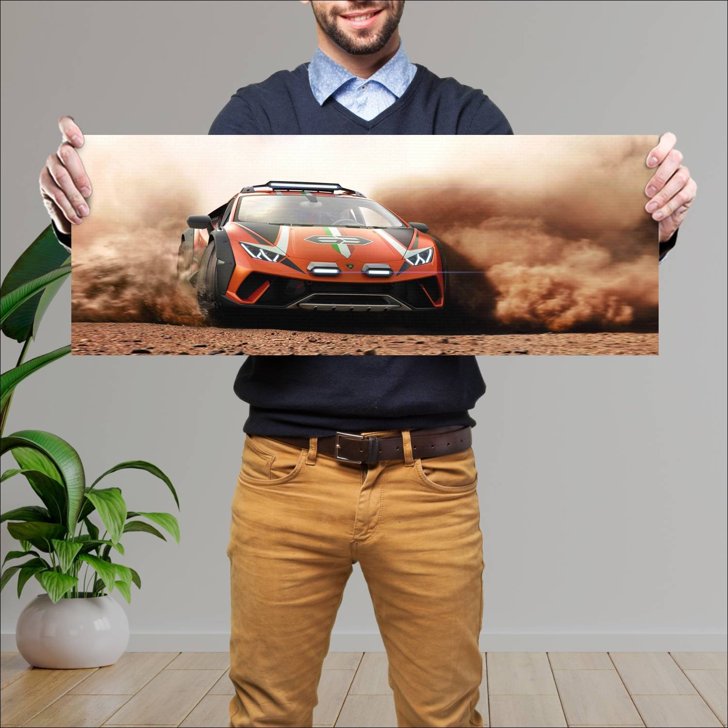 Cuadro grande 30x80cm 2019 Lamborghini Huracan Sterrato Lamborghini