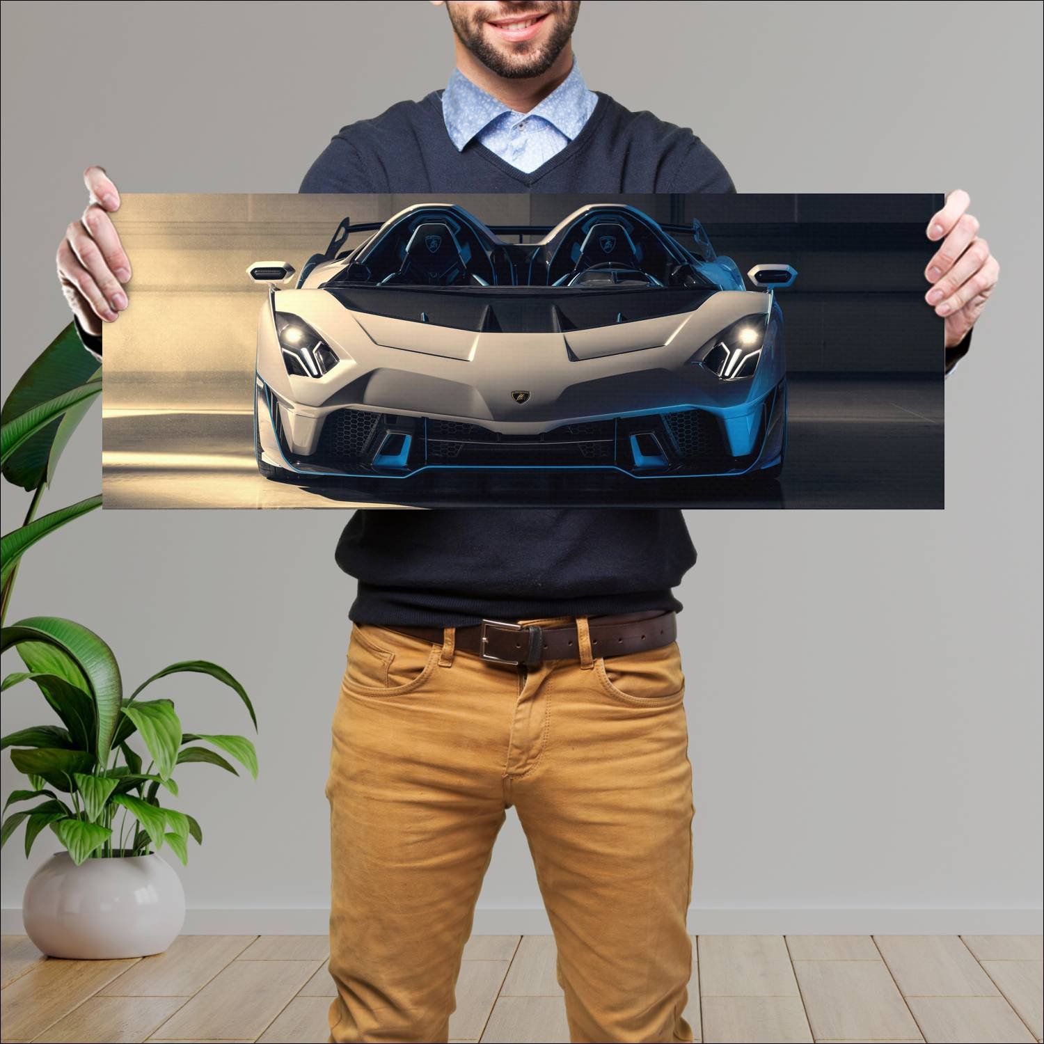 Cuadro grande 30x80cm 2020 Lamborghini SC20 002 Lamborghini