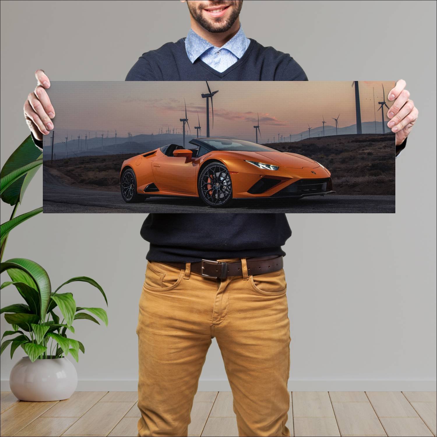 Cuadro grande 30x80cm 2021 Lamborghini Huracan Evo RWD SP Lamborghini