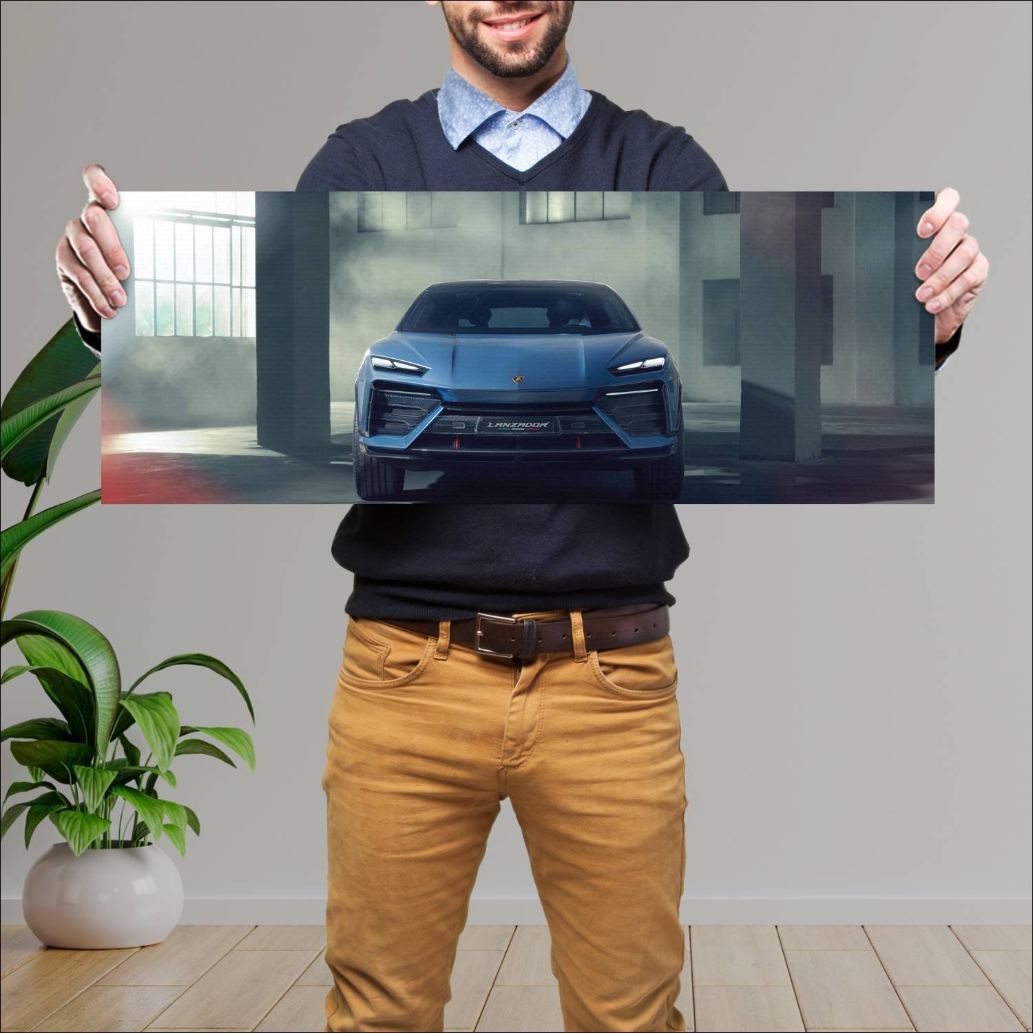 Cuadro grande 30x80cm 2023 Lamborghini Lanzador Concept Lamborghini