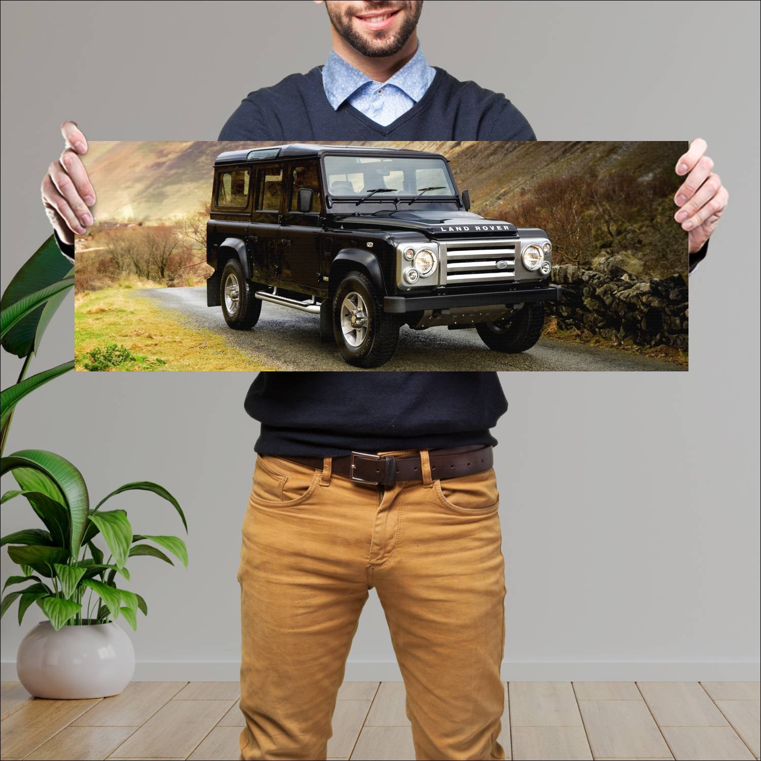 Cuadro grande 30x80cm 2008 land rover defender 110 54 Land Rover