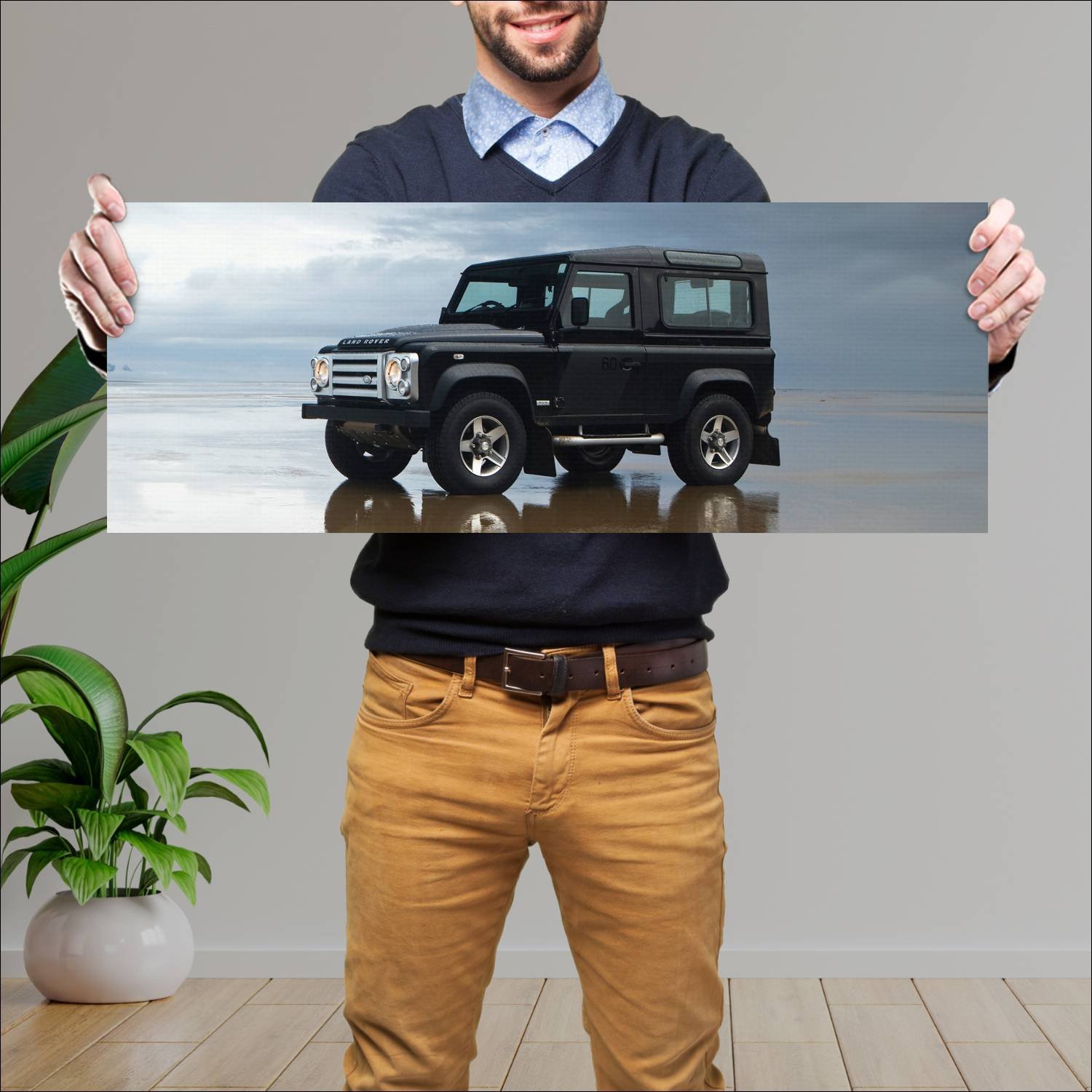 Cuadro grande 30x80cm 2008 land rover defender 90 56 Land Rover