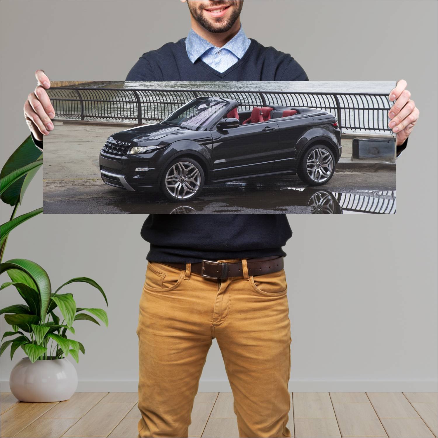 Cuadro grande 30x80cm 2012 range rover evoque conv 161 Land Rover