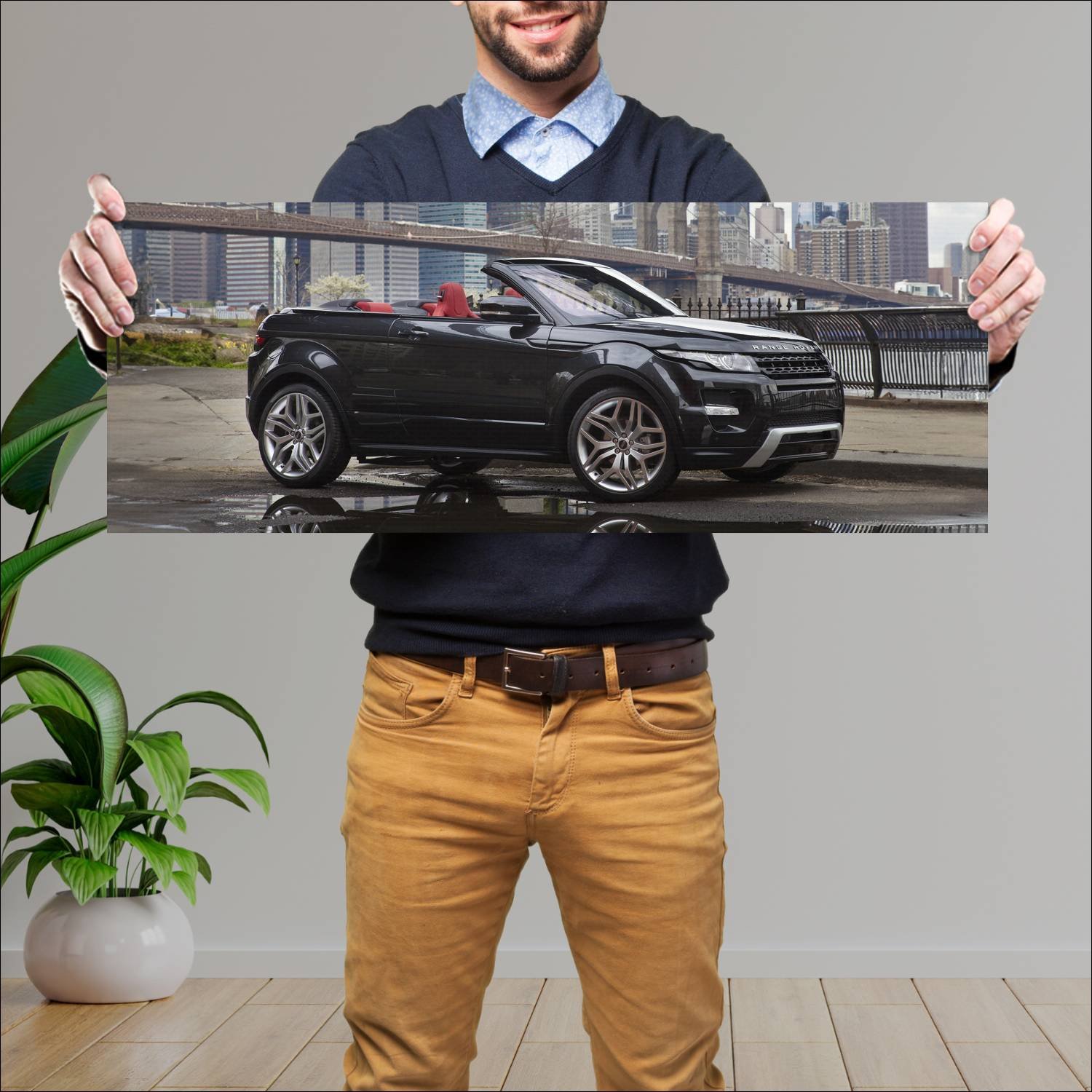 Cuadro grande 30x80cm 2012 range rover evoque conv 163 Land Rover