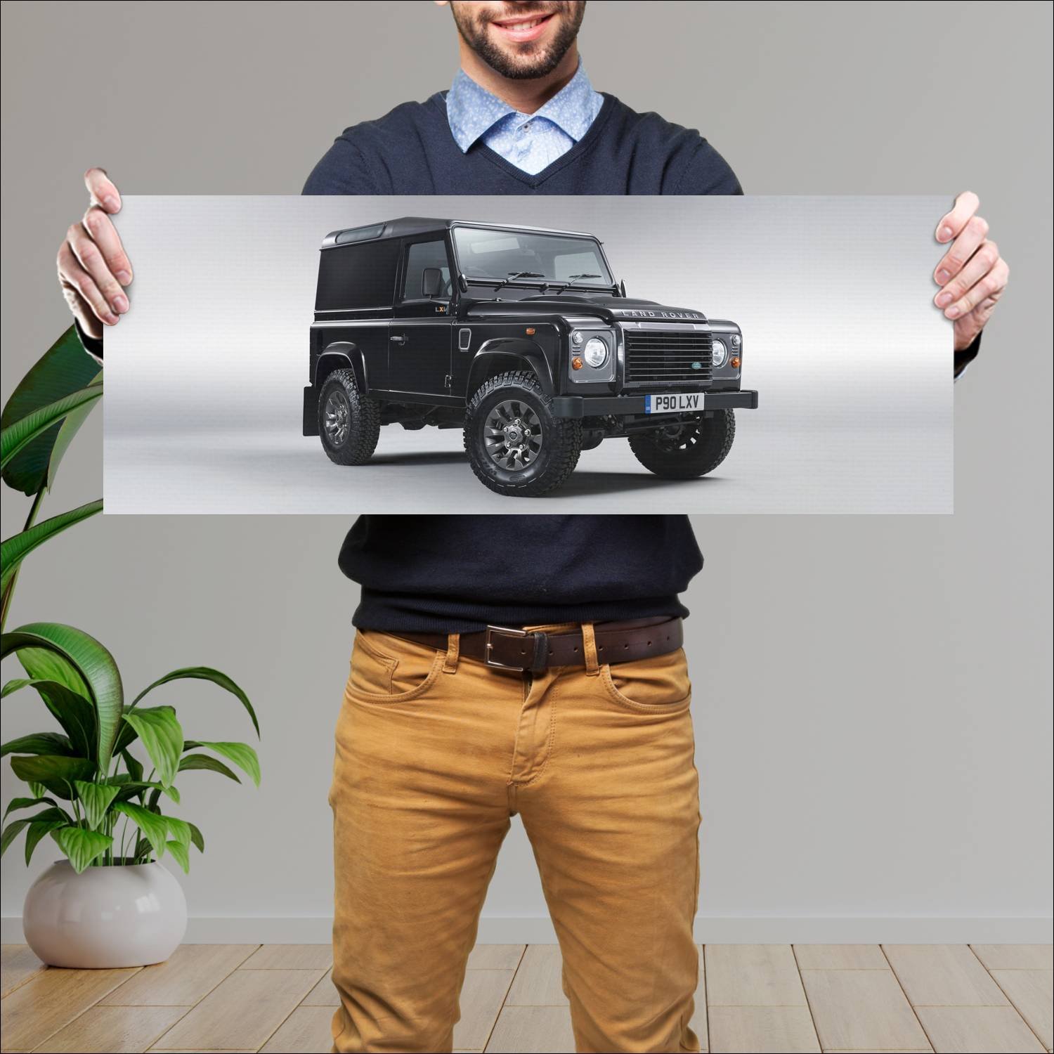 Cuadro grande 30x80cm 2013 land rover defender 90 171 Land Rover