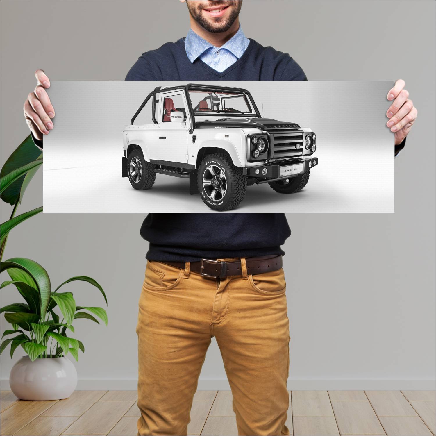 Cuadro grande 30x80cm 2013 land rover defender 90 172 Land Rover