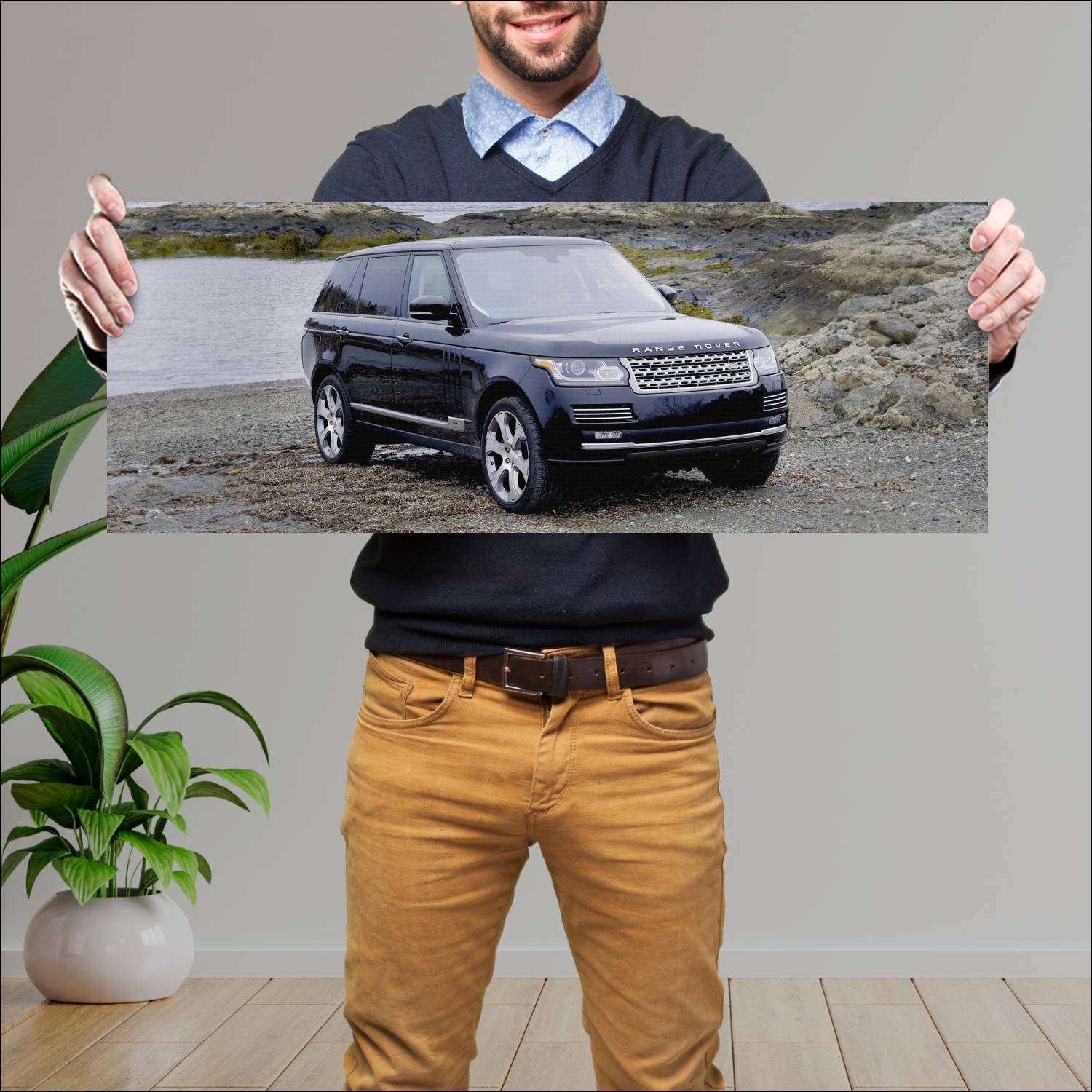 Cuadro grande 30x80cm 2014 range rover autobiograp 230 Land Rover