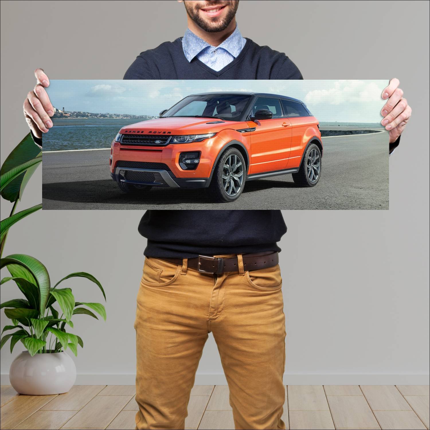 Cuadro grande 30x80cm 2014 range rover evoque coup 234 Land Rover