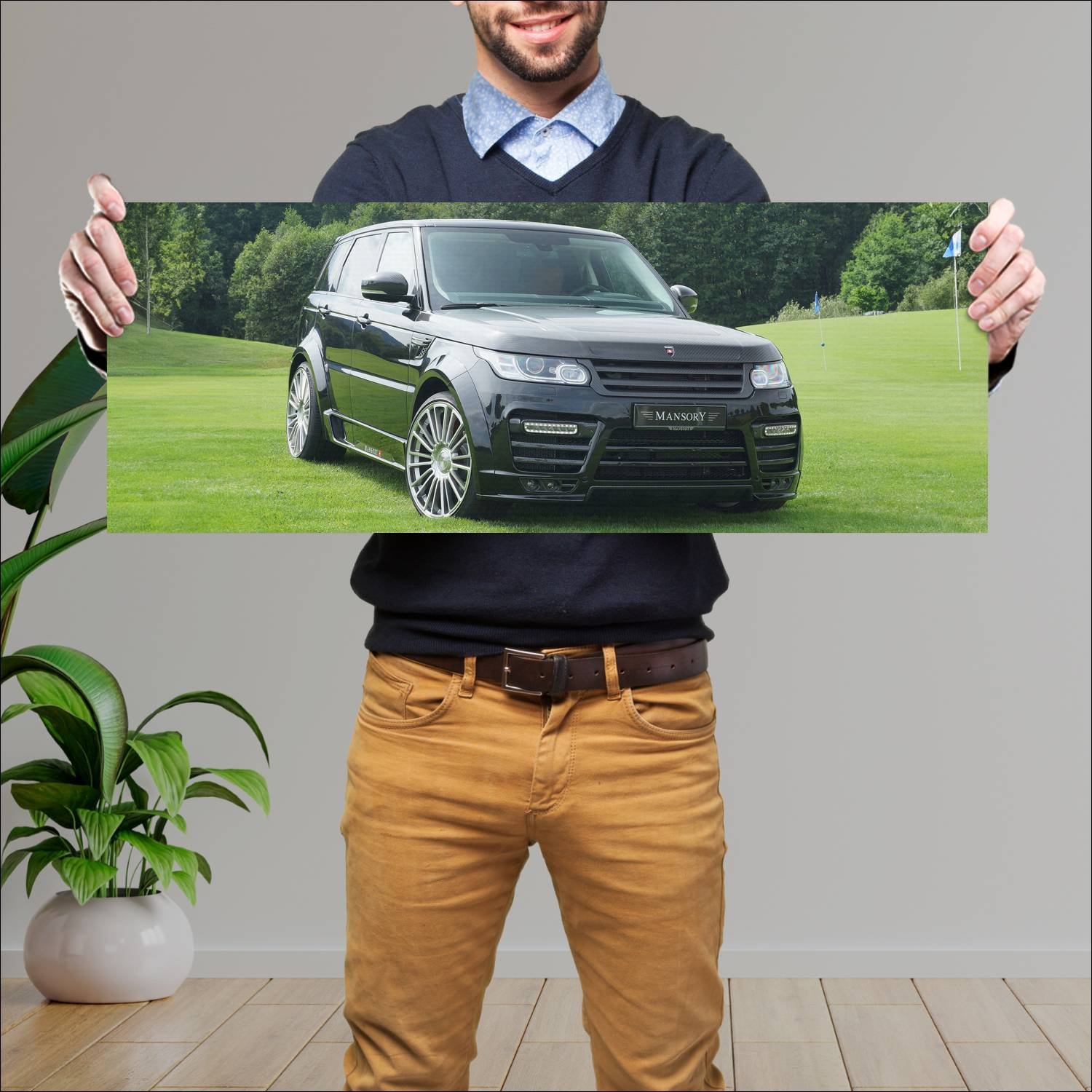 Cuadro grande 30x80cm 2014 range rover sport by ma 239 Land Rover