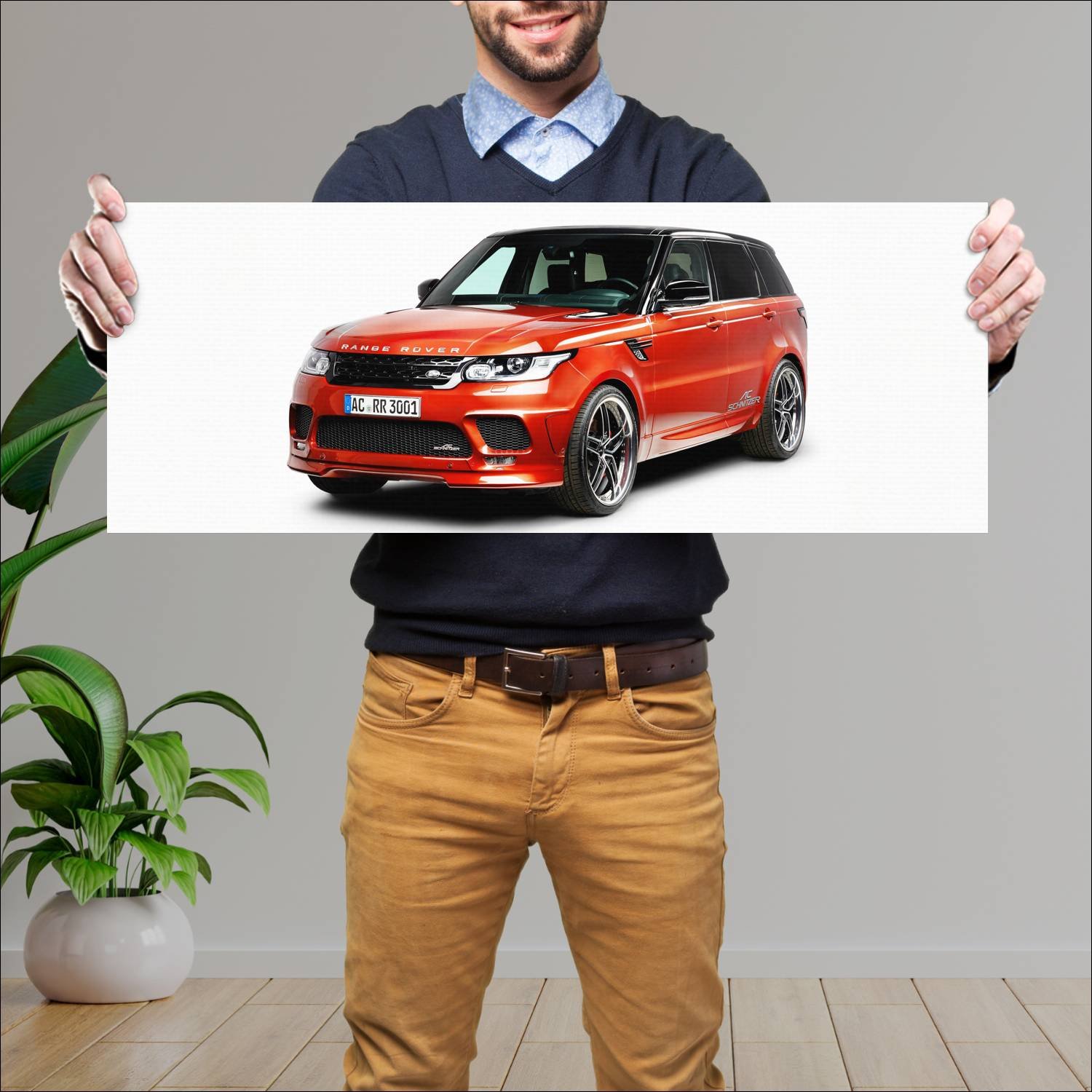Cuadro grande 30x80cm 2014 range rover sport s by 243 Land Rover