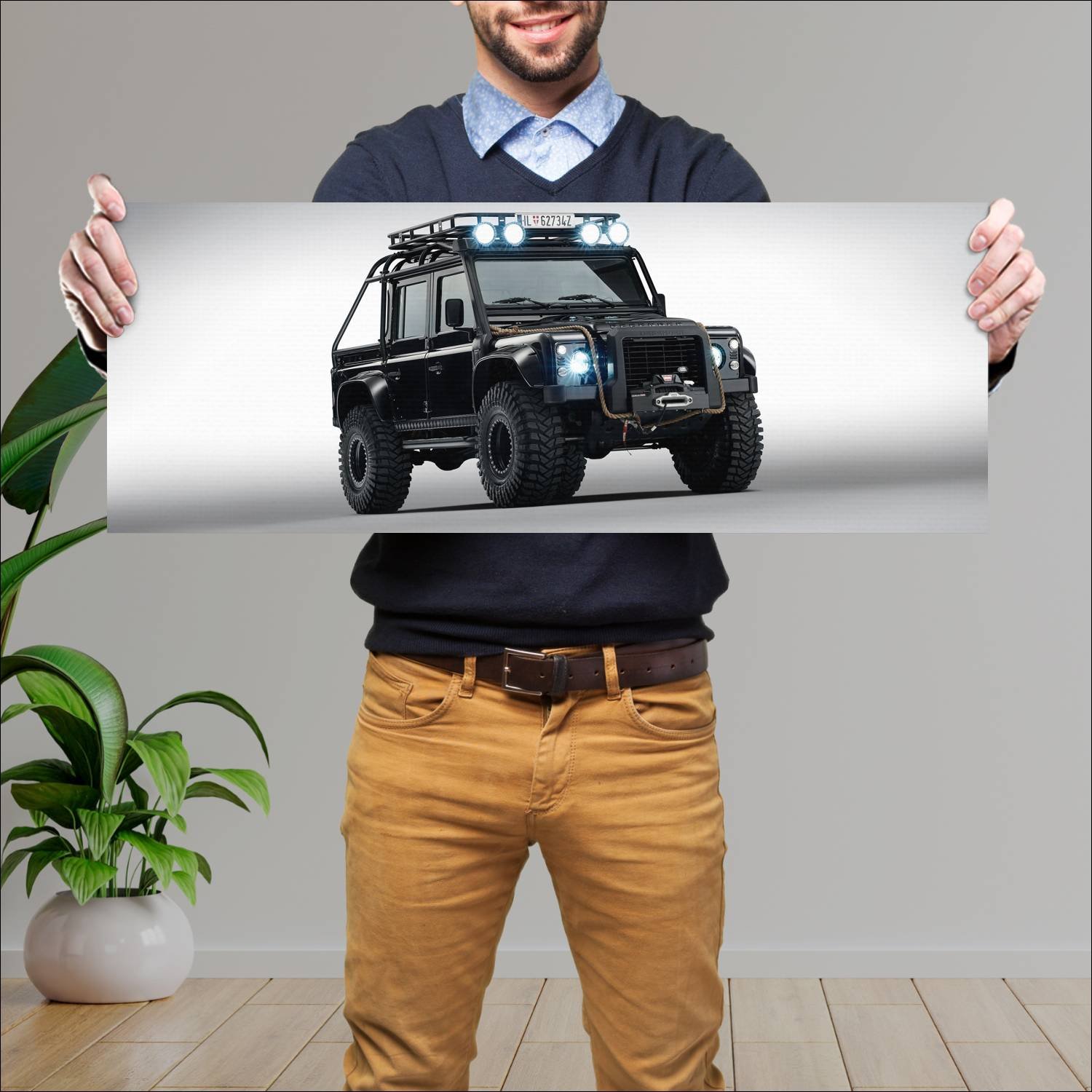 Cuadro grande 30x80cm 2015 land rover defender 007 245 Land Rover