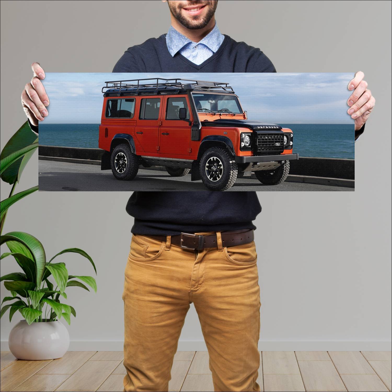 Cuadro grande 30x80cm 2015 land rover defender 110 247 Land Rover