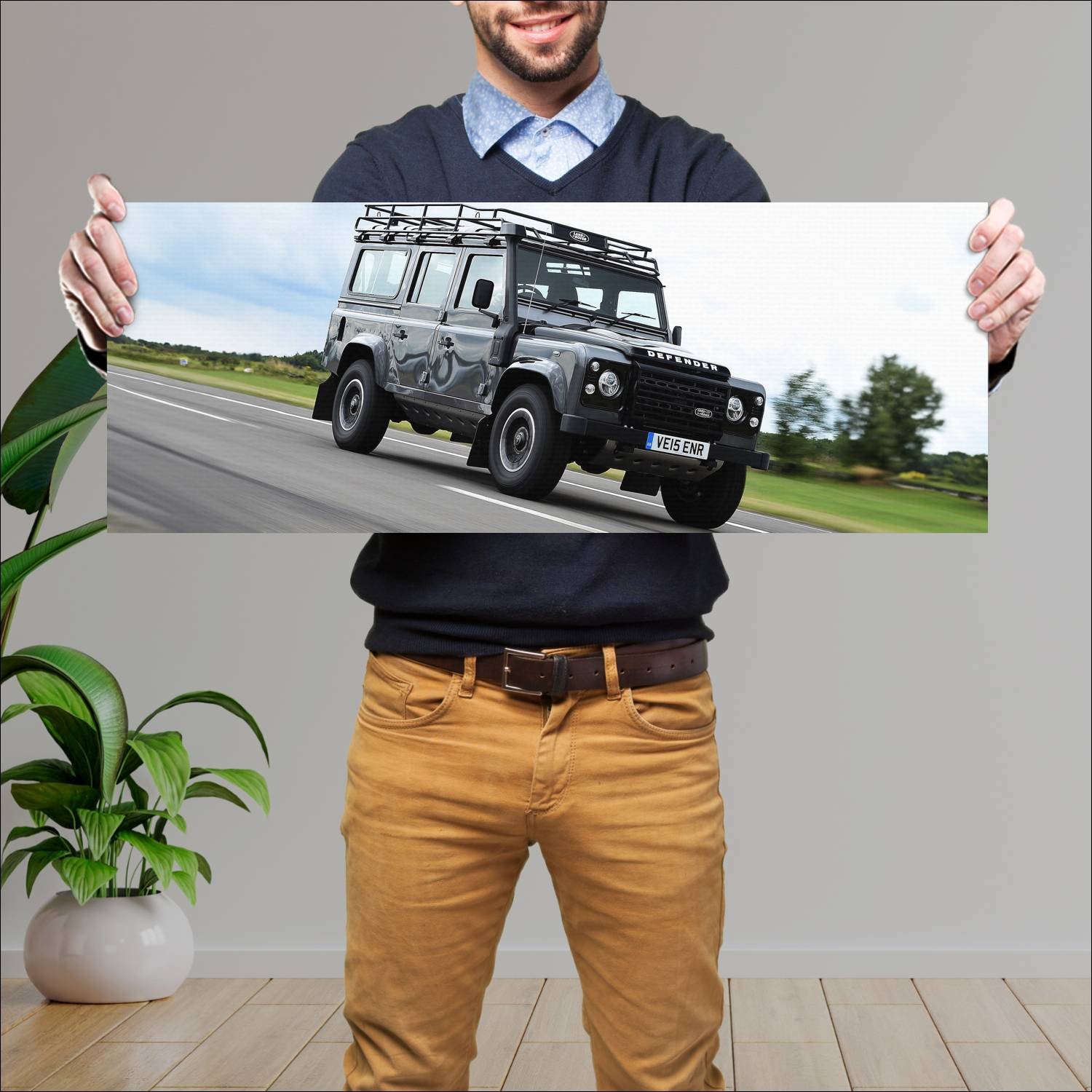 Cuadro grande 30x80cm 2015 land rover defender 110 248 Land Rover