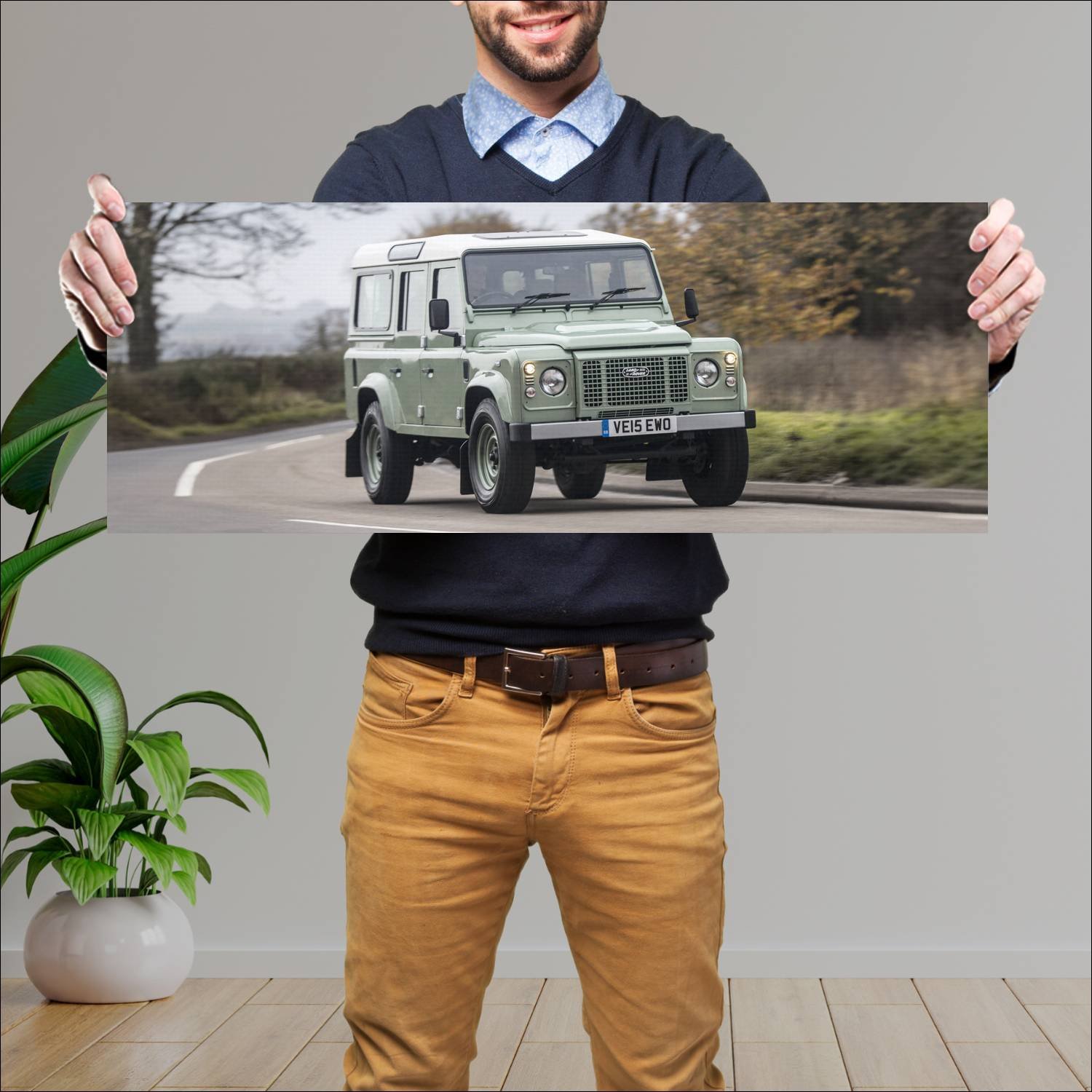 Cuadro grande 30x80cm 2015 land rover defender 110 249 Land Rover
