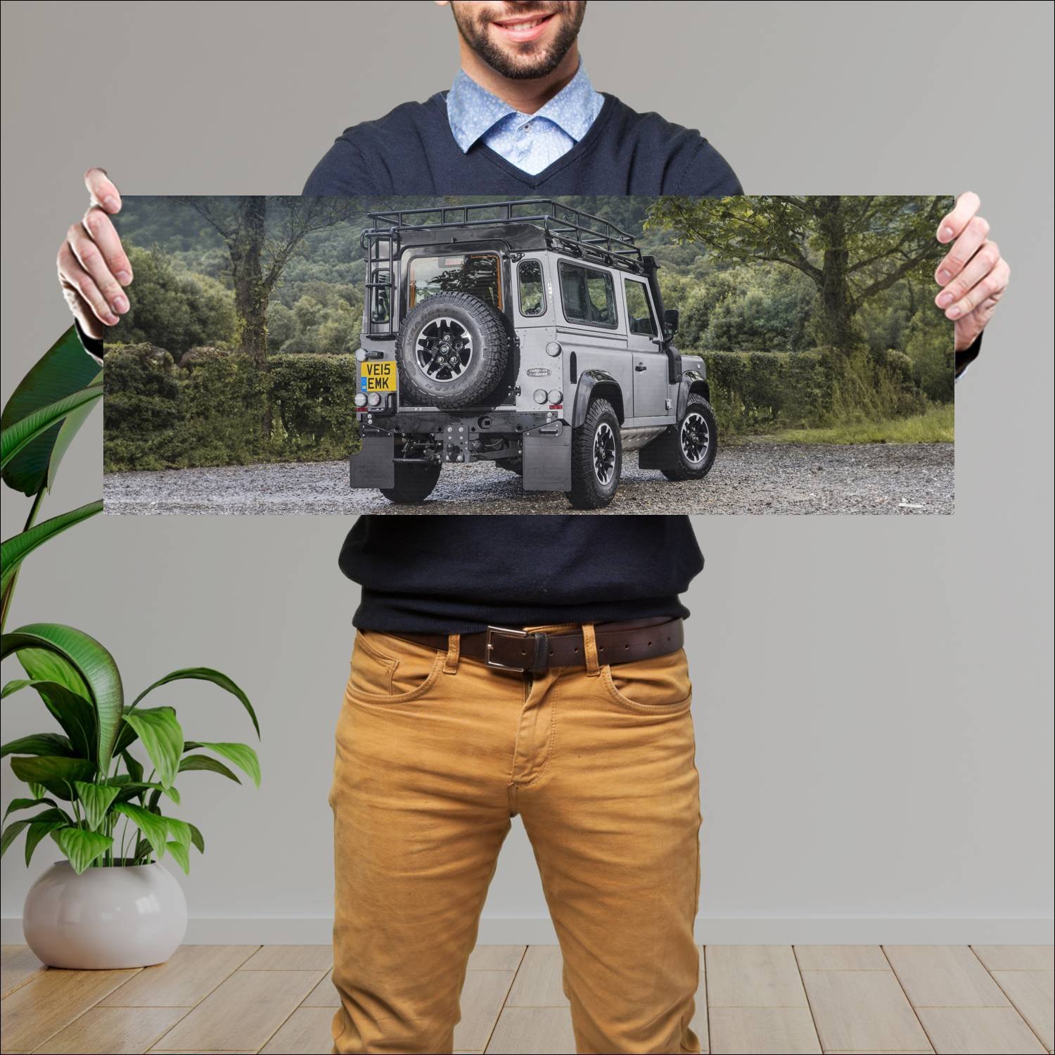 Cuadro grande 30x80cm 2015 land rover defender 90 251 Land Rover