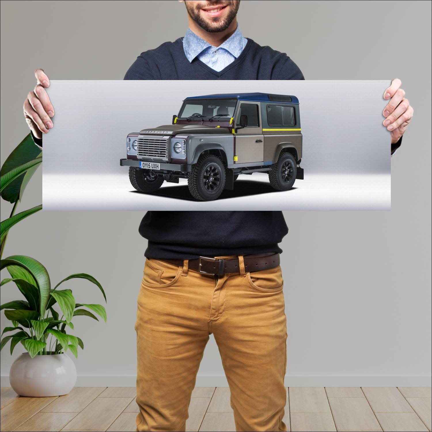 Cuadro grande 30x80cm 2015 land rover defender 90 254 Land Rover