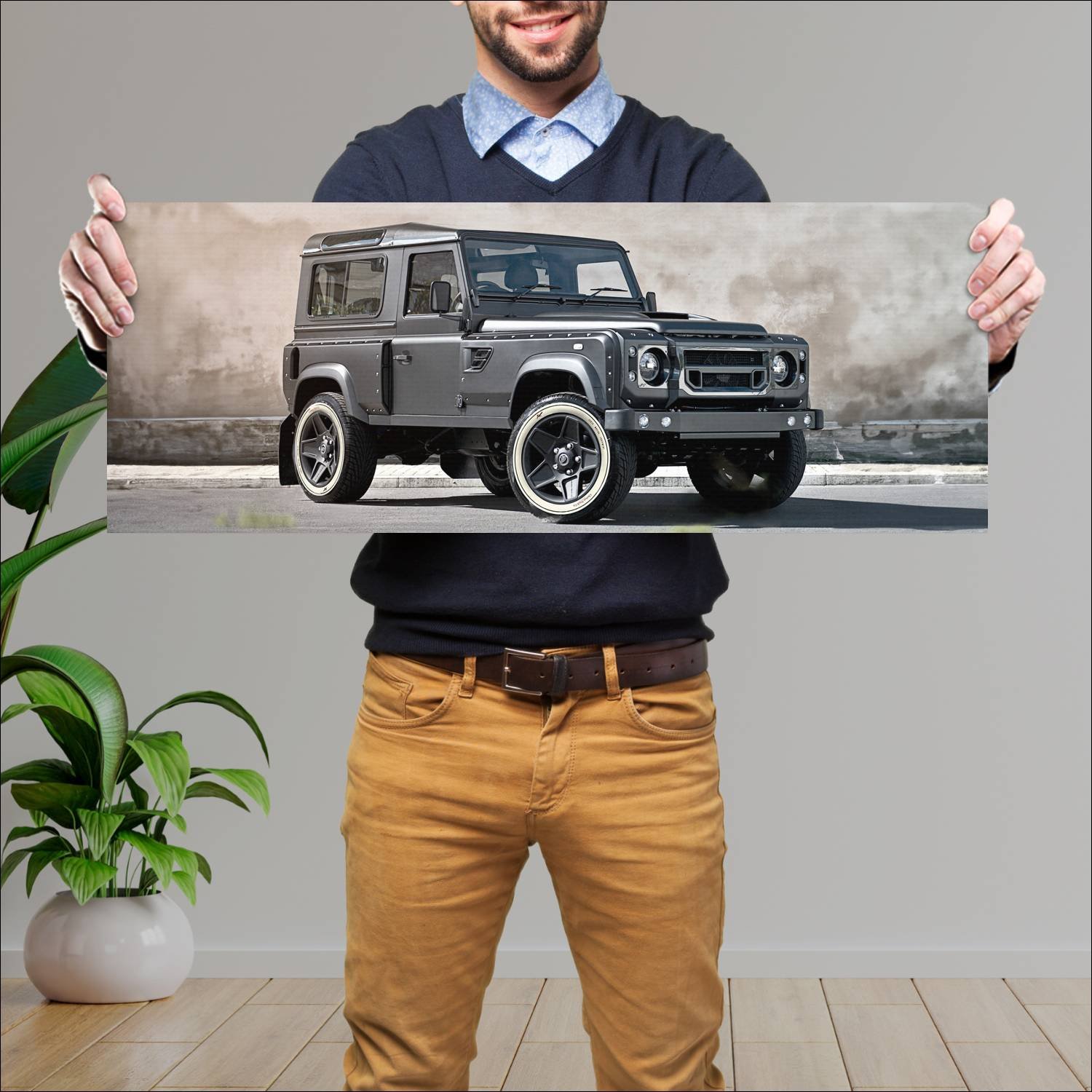 Cuadro grande 30x80cm 2015 land rover defender 90 256 Land Rover