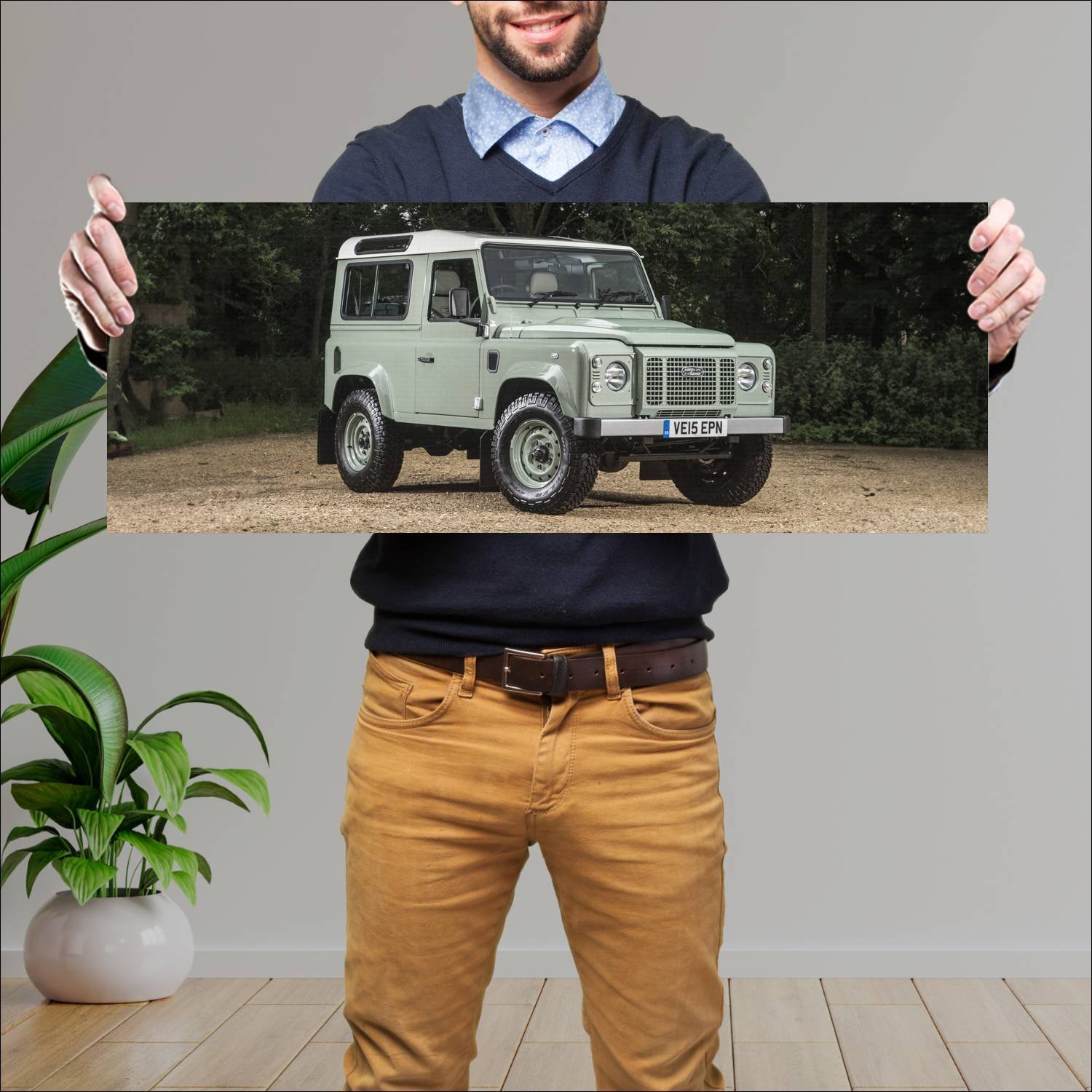 Cuadro grande 30x80cm 2015 land rover defender 90 257 Land Rover