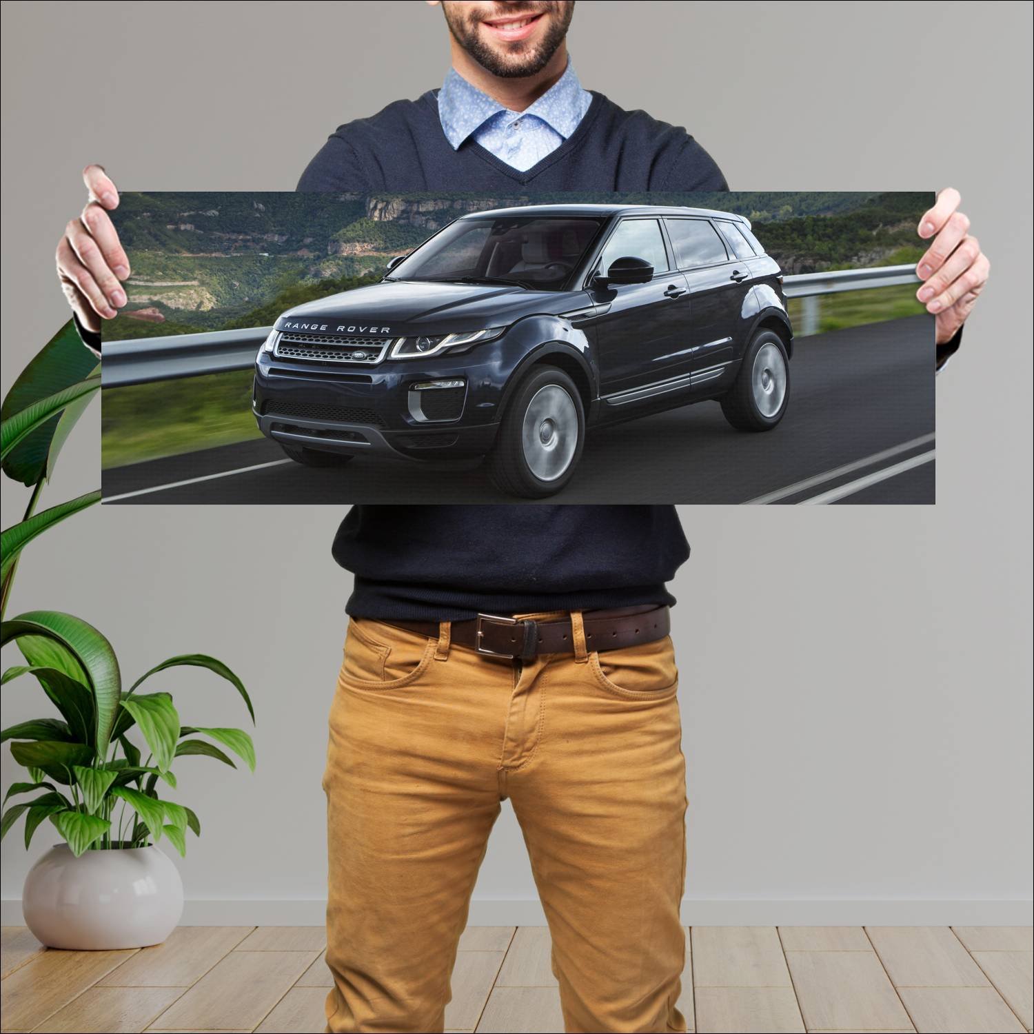 Cuadro grande 30x80cm 2015 range rover evoque Land Rover