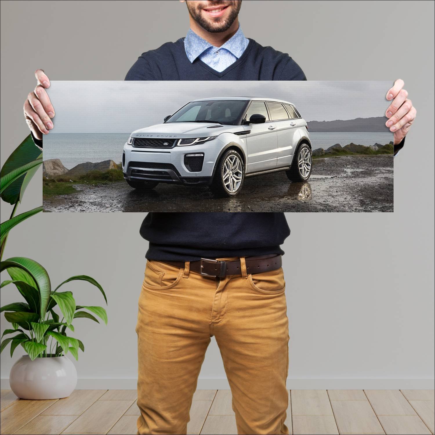 Cuadro grande 30x80cm 2015 range rover evoque hse 282 Land Rover