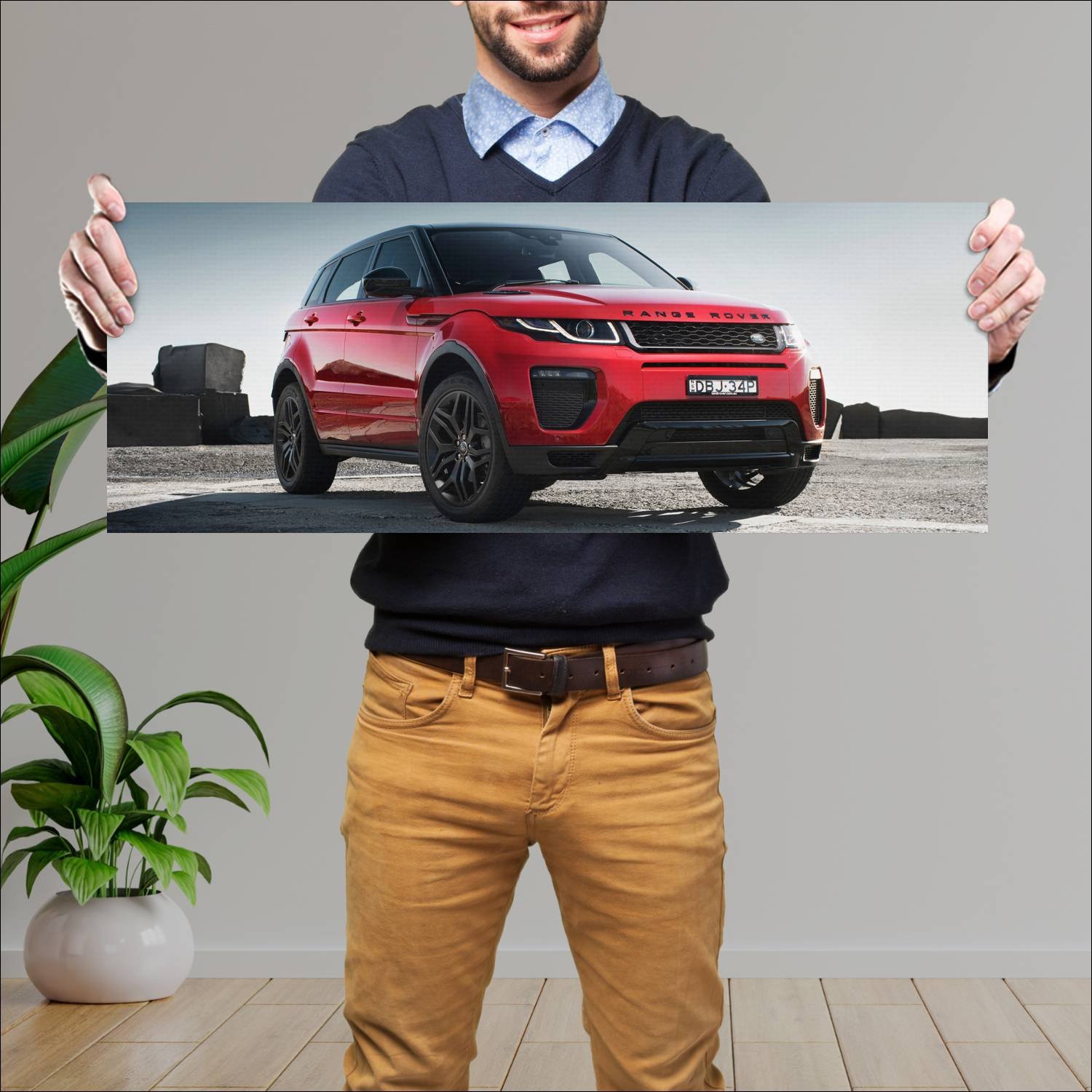 Cuadro grande 30x80cm 2015 range rover evoque hse 283 Land Rover
