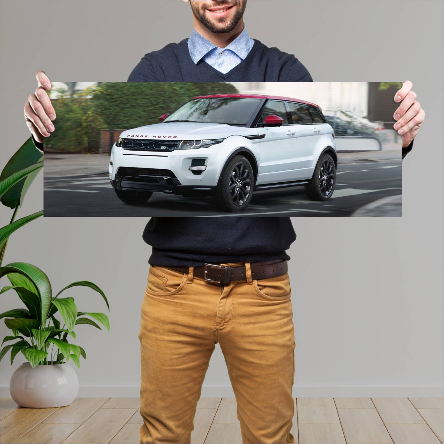 Cuadro grande 30x80cm 2015 range rover evoque nw8 284 Land Rover