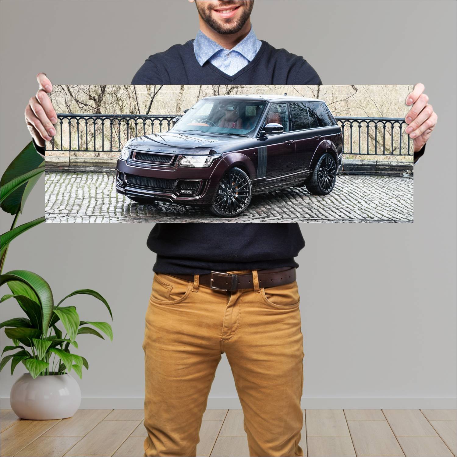 Cuadro grande 30x80cm 2015 range rover rs pace car 287 Land Rover