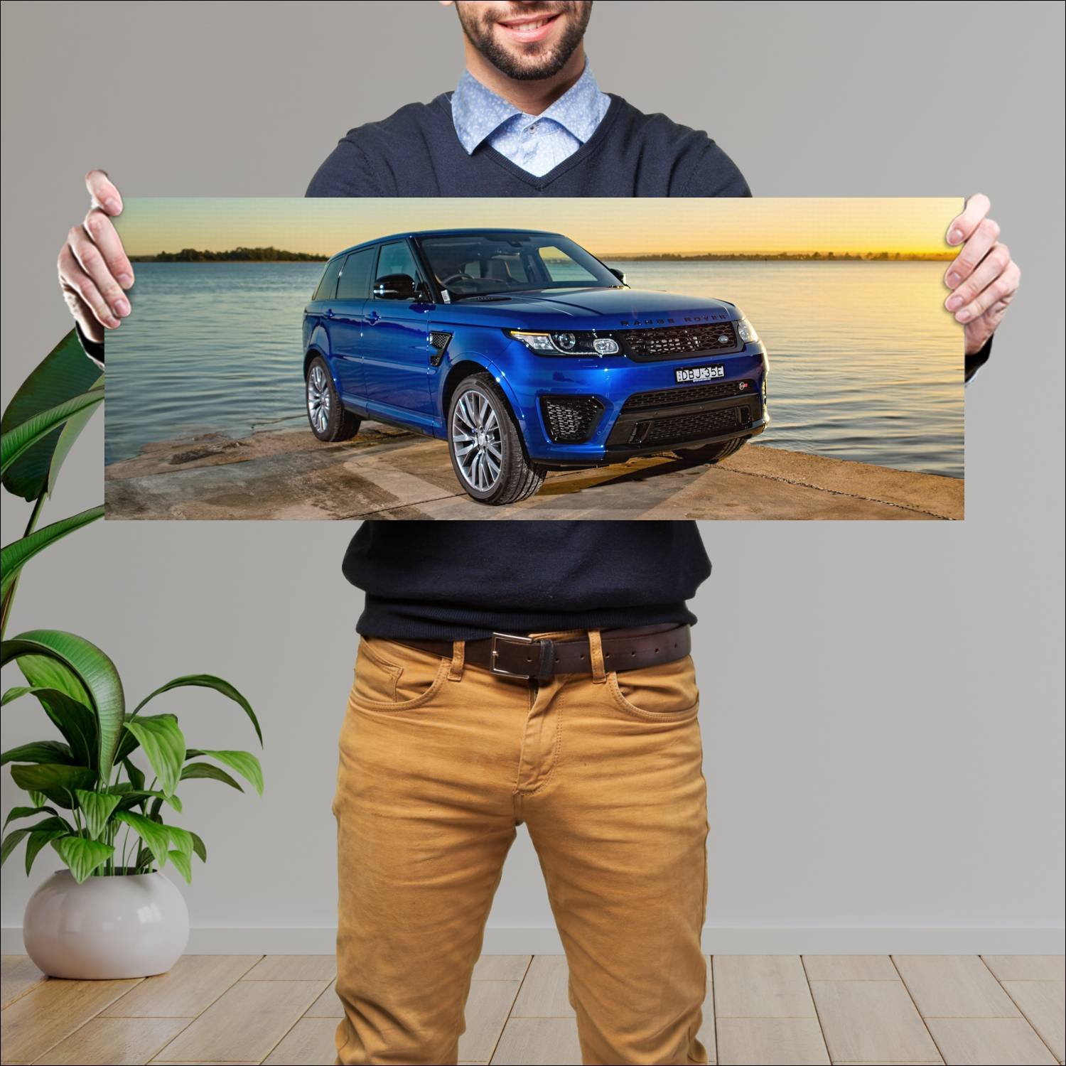 Cuadro grande 30x80cm 2015 range rover sport svr a 294 Land Rover
