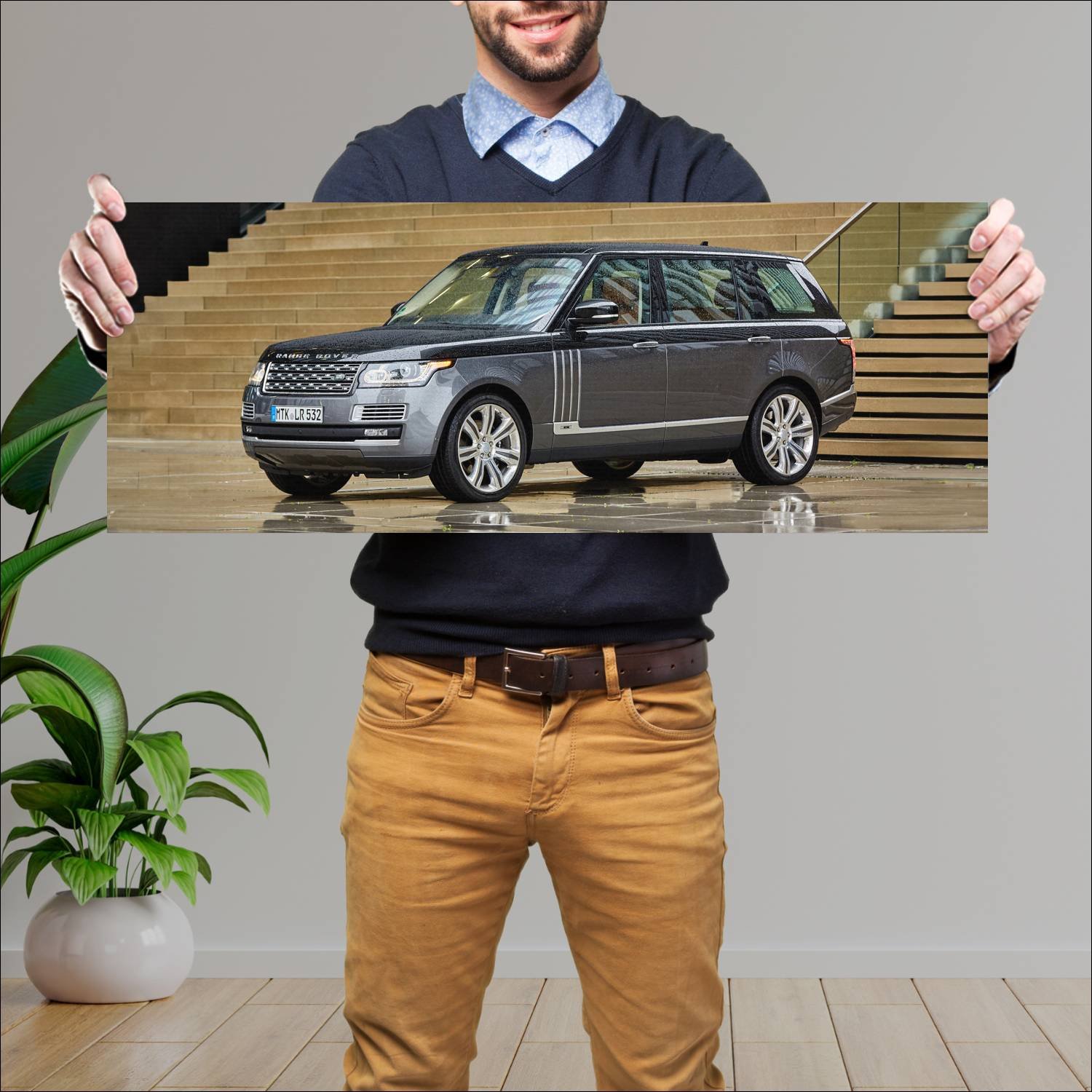 Cuadro grande 30x80cm 2015 range rover svautobiogr 300 Land Rover