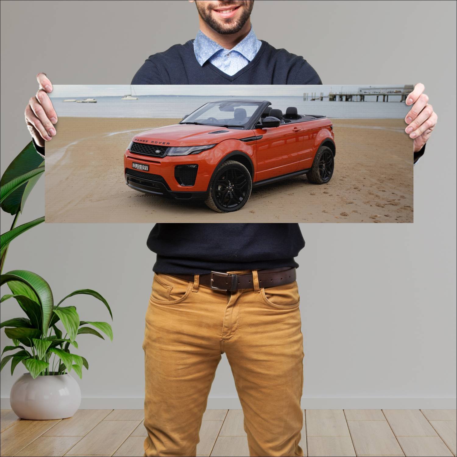 Cuadro grande 30x80cm 2016 range rover evoque conv 310 Land Rover