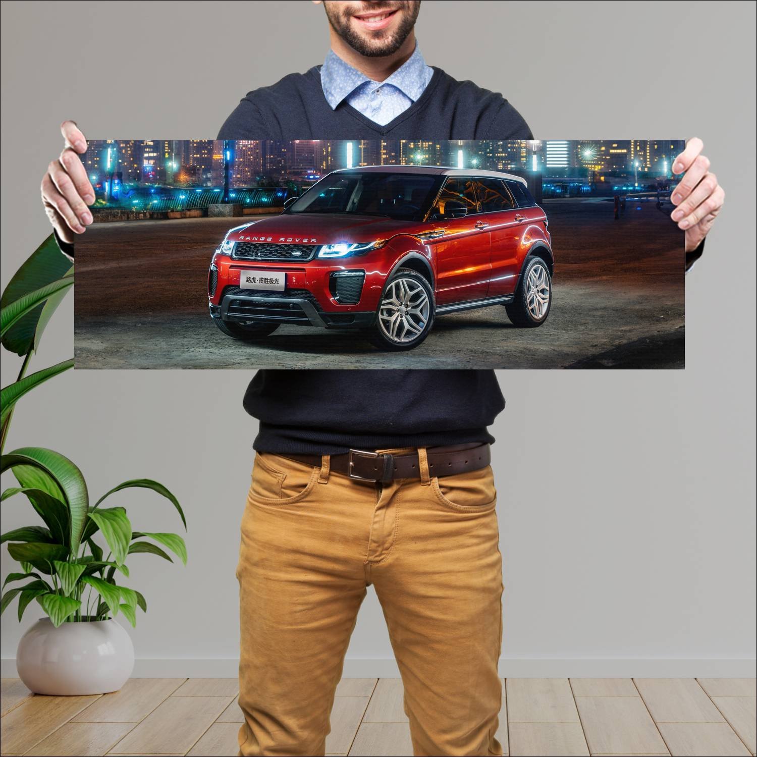 Cuadro grande 30x80cm 2016 range rover evoque hse 316 Land Rover
