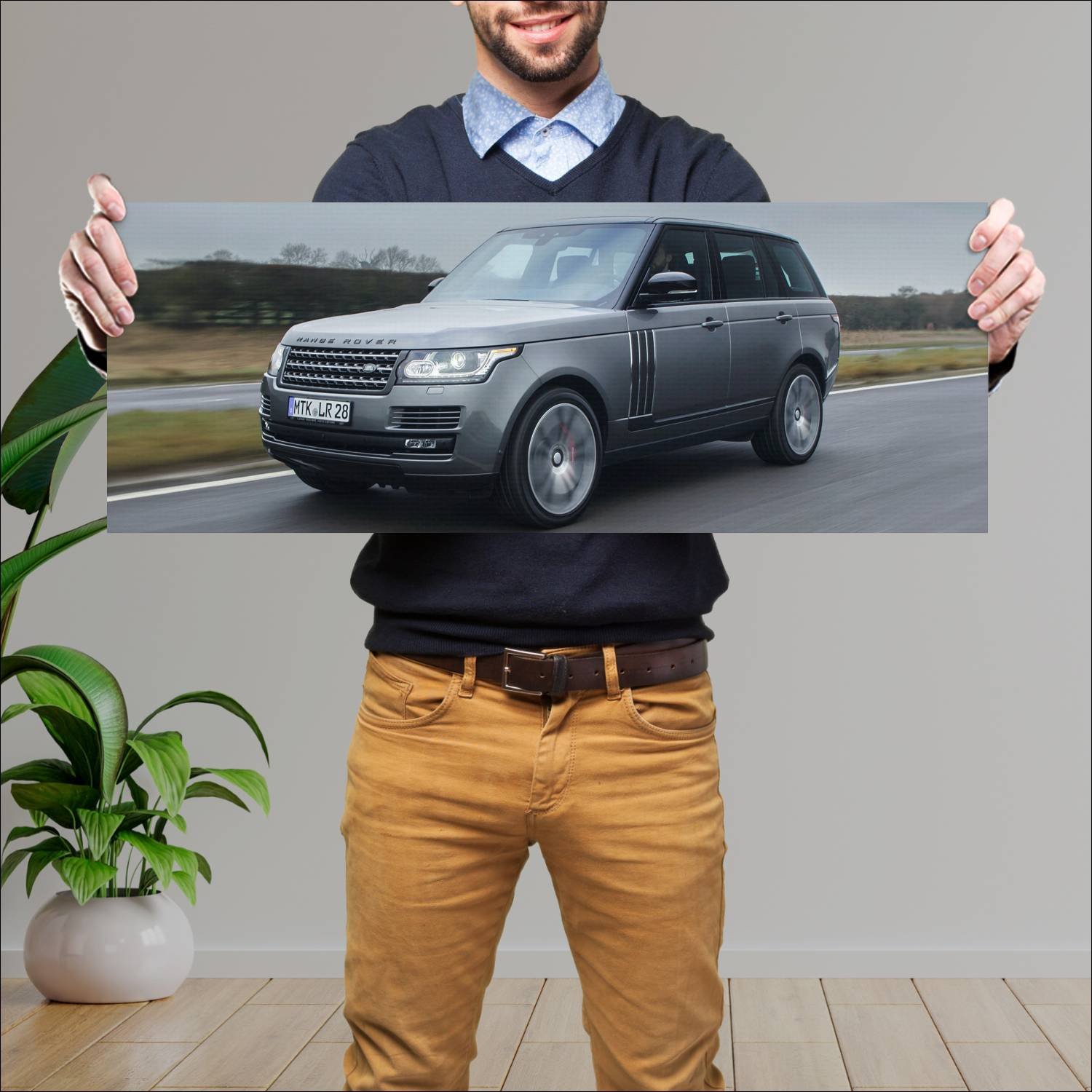 Cuadro grande 30x80cm 2016 range rover svautobiogr 318 Land Rover