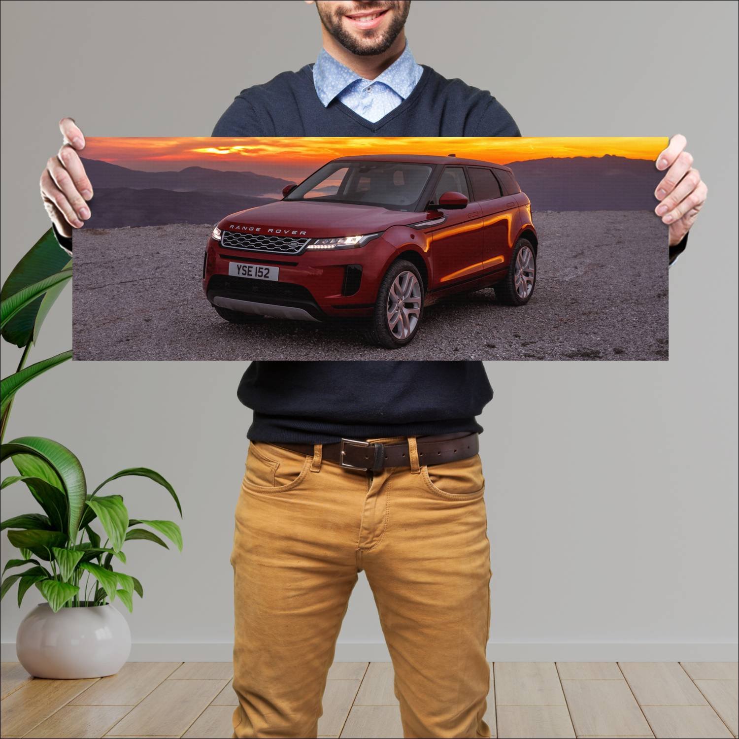 Cuadro grande 30x80cm 2019 range rover evoque Land Rover