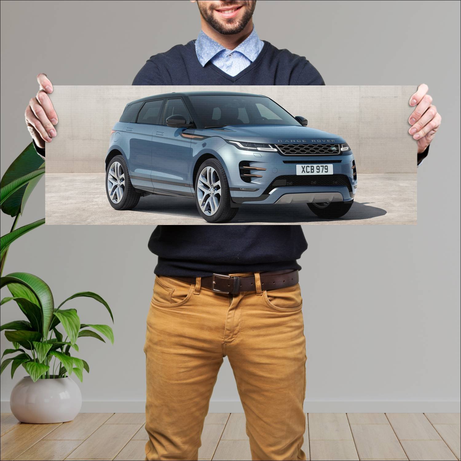 Cuadro grande 30x80cm 2019 range rover evoque r dy 415 Land Rover