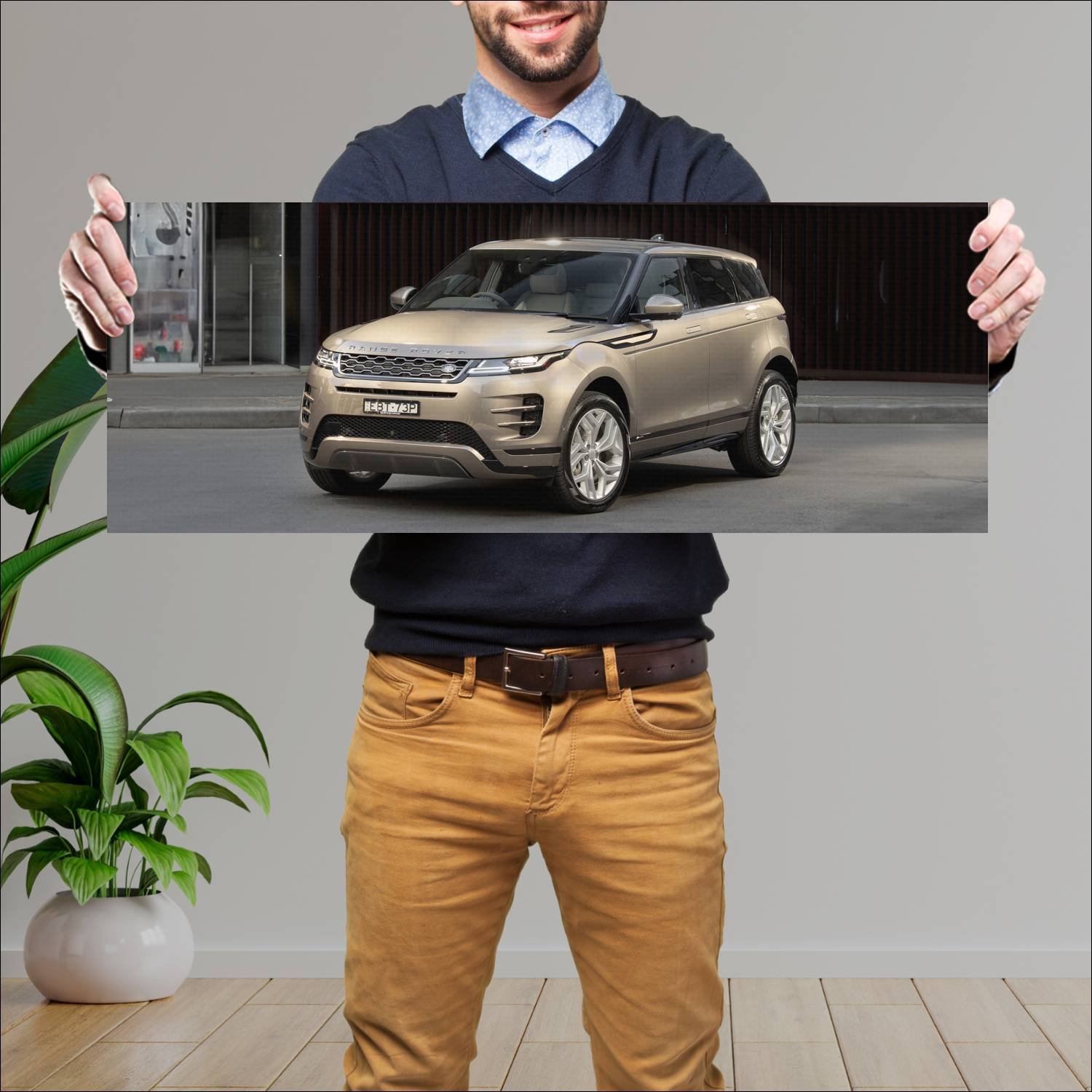 Cuadro grande 30x80cm 2019 range rover evoque r dy 417 Land Rover
