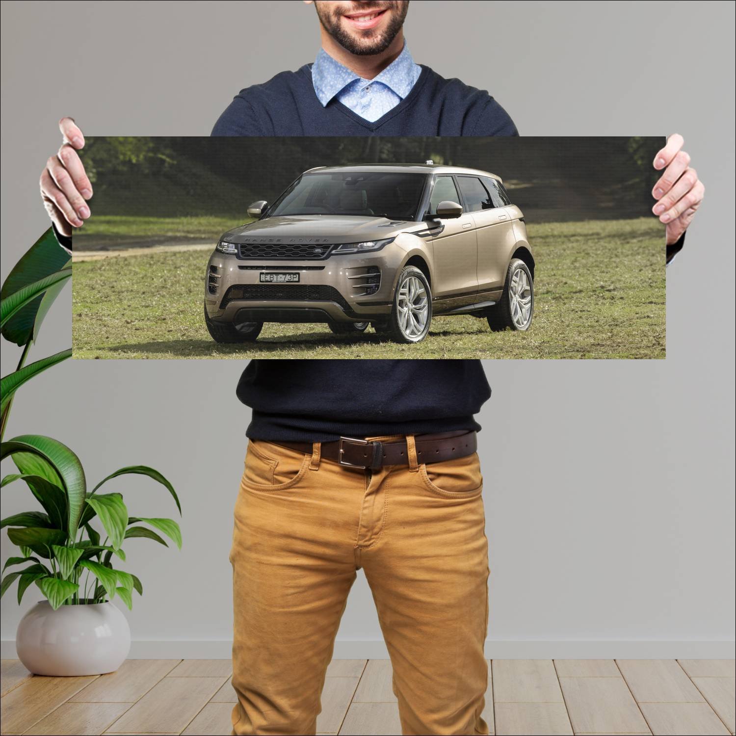 Cuadro grande 30x80cm 2019 range rover evoque r dy 418 Land Rover