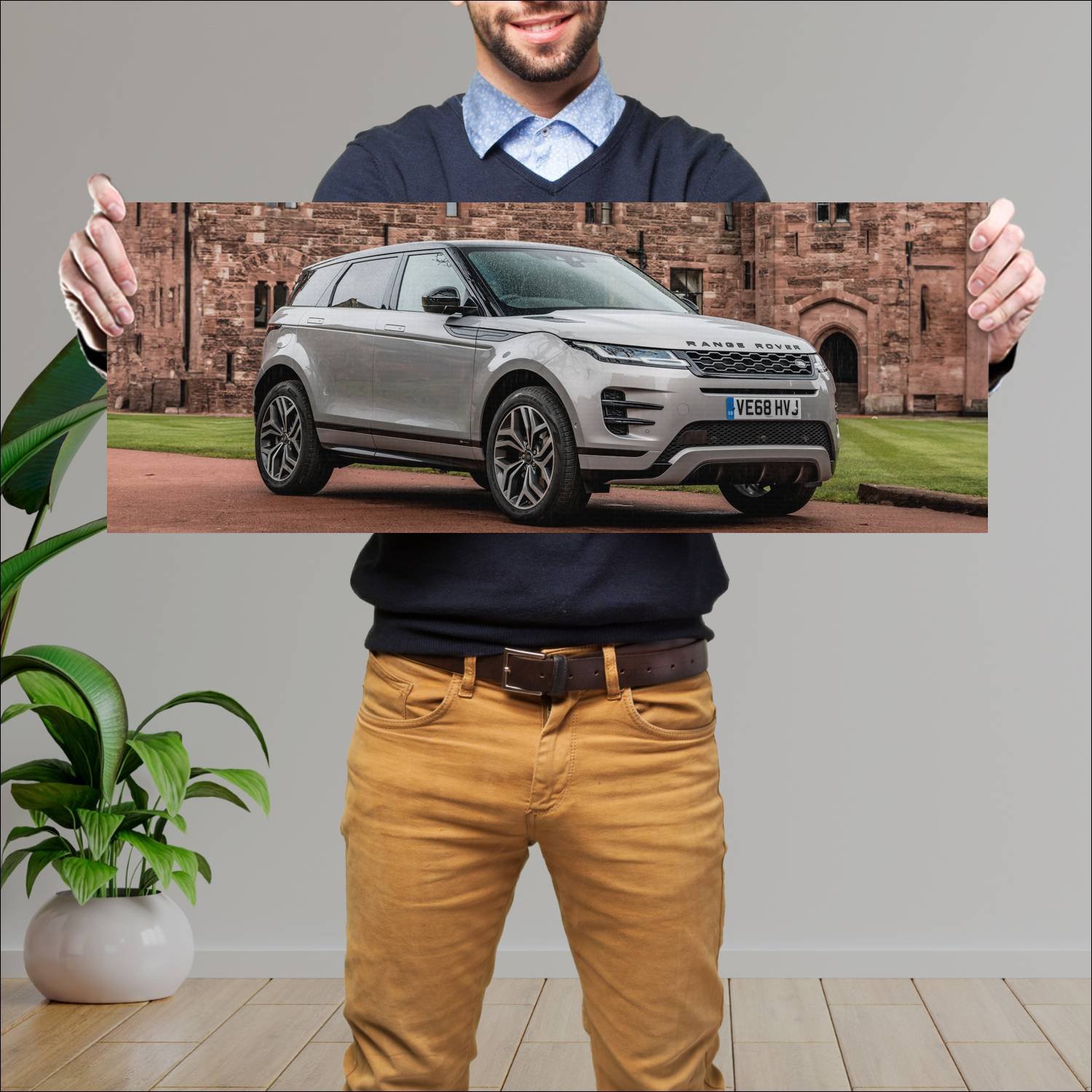 Cuadro grande 30x80cm 2019 range rover evoque r dy 420 Land Rover