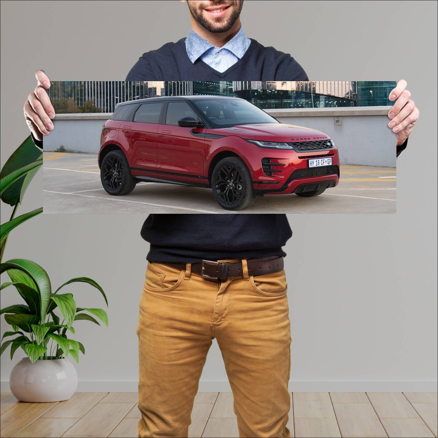 Cuadro grande 30x80cm 2019 range rover evoque r dy 421 Land Rover