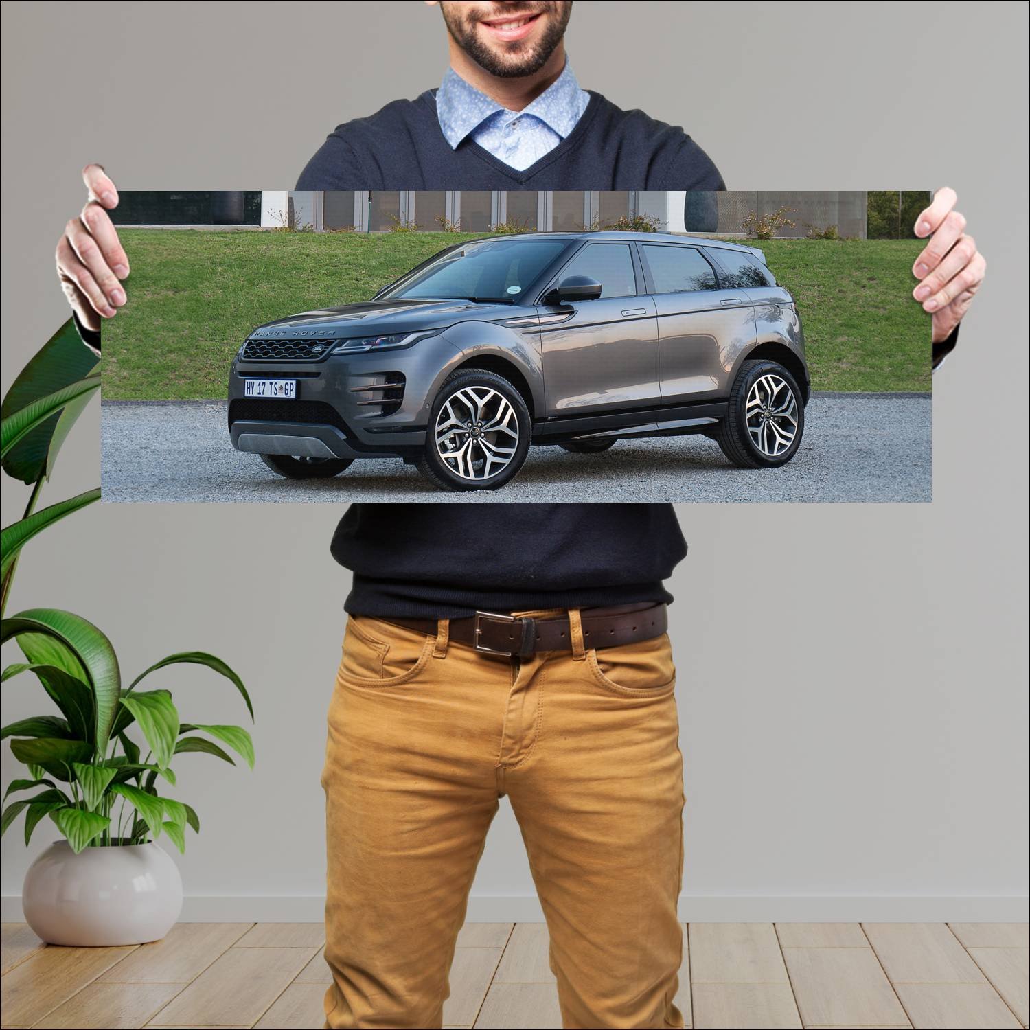 Cuadro grande 30x80cm 2019 range rover evoque r dy 424 Land Rover