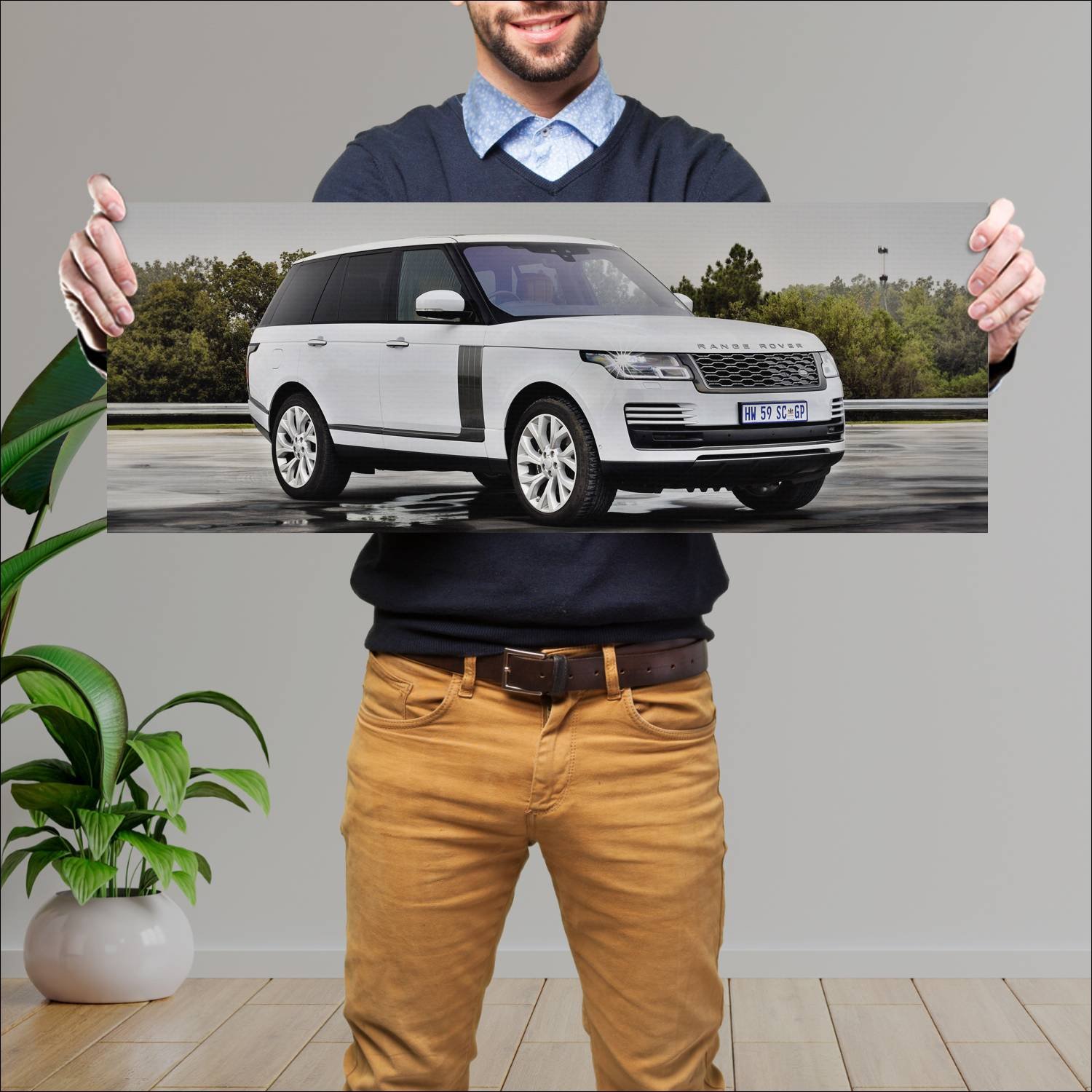 Cuadro grande 30x80cm 2019 range rover plug in hyb 425 Land Rover