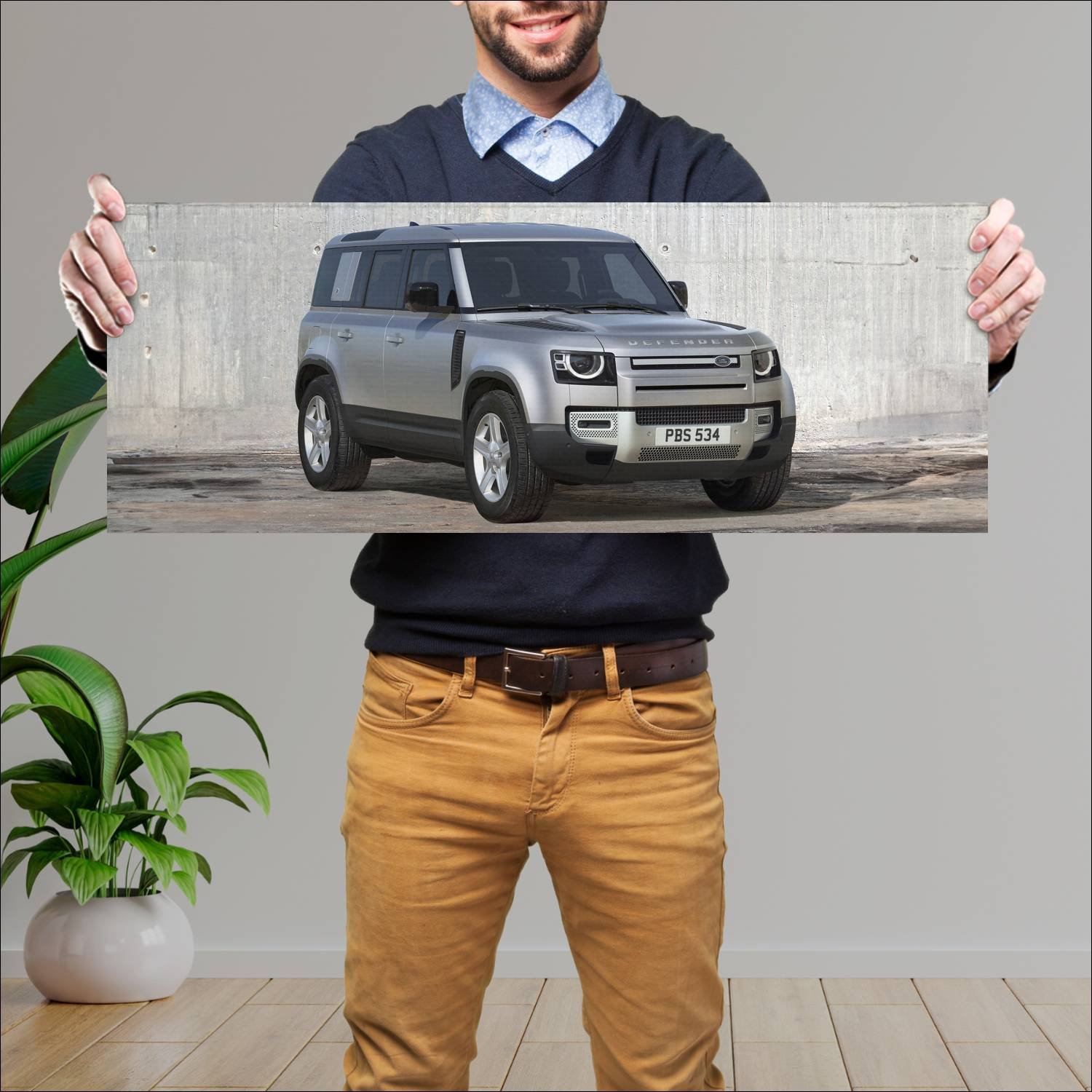 Cuadro grande 30x80cm 2020 land rover defender 110 440 Land Rover
