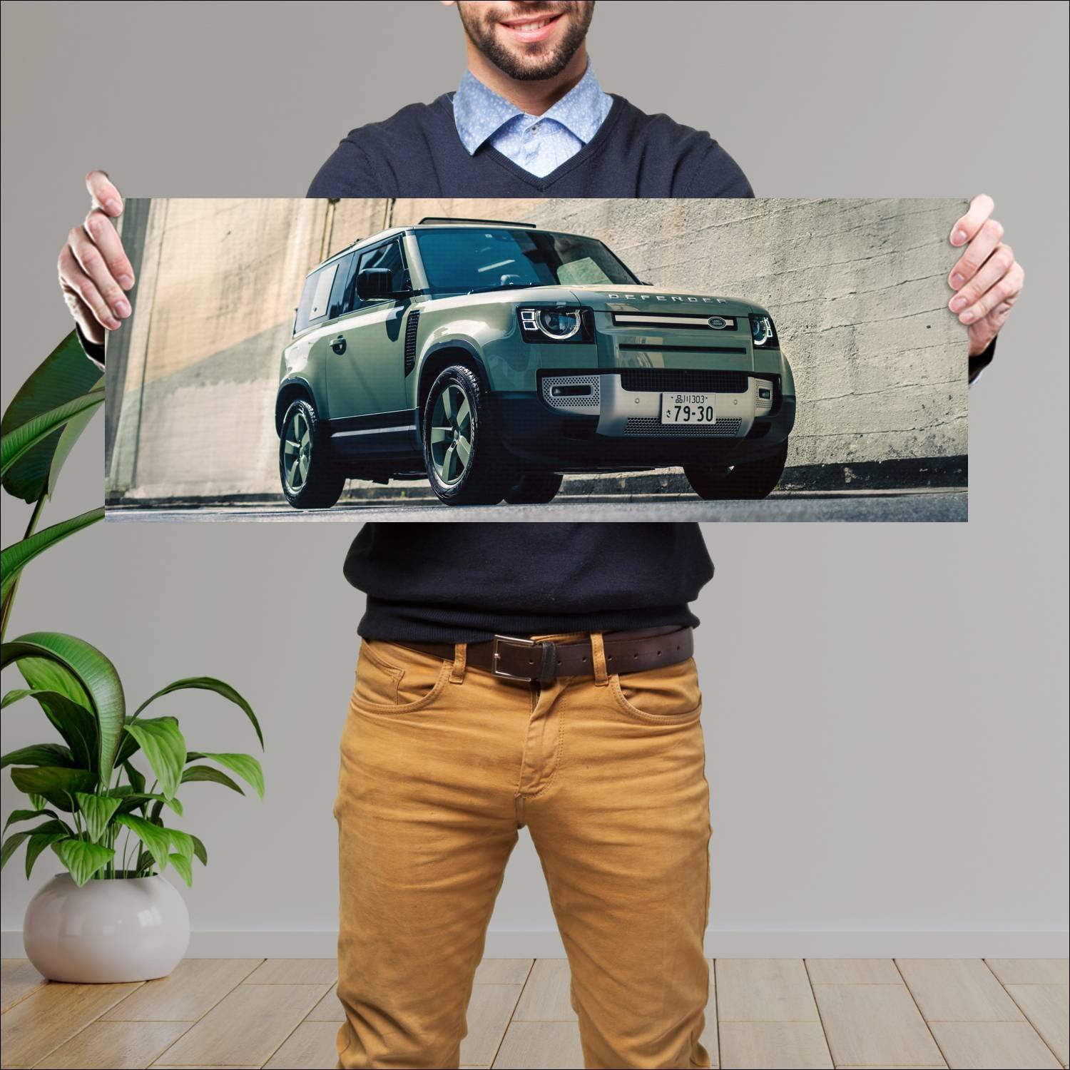 Cuadro grande 30x80cm 2023 land rover defender 90 535 Land Rover