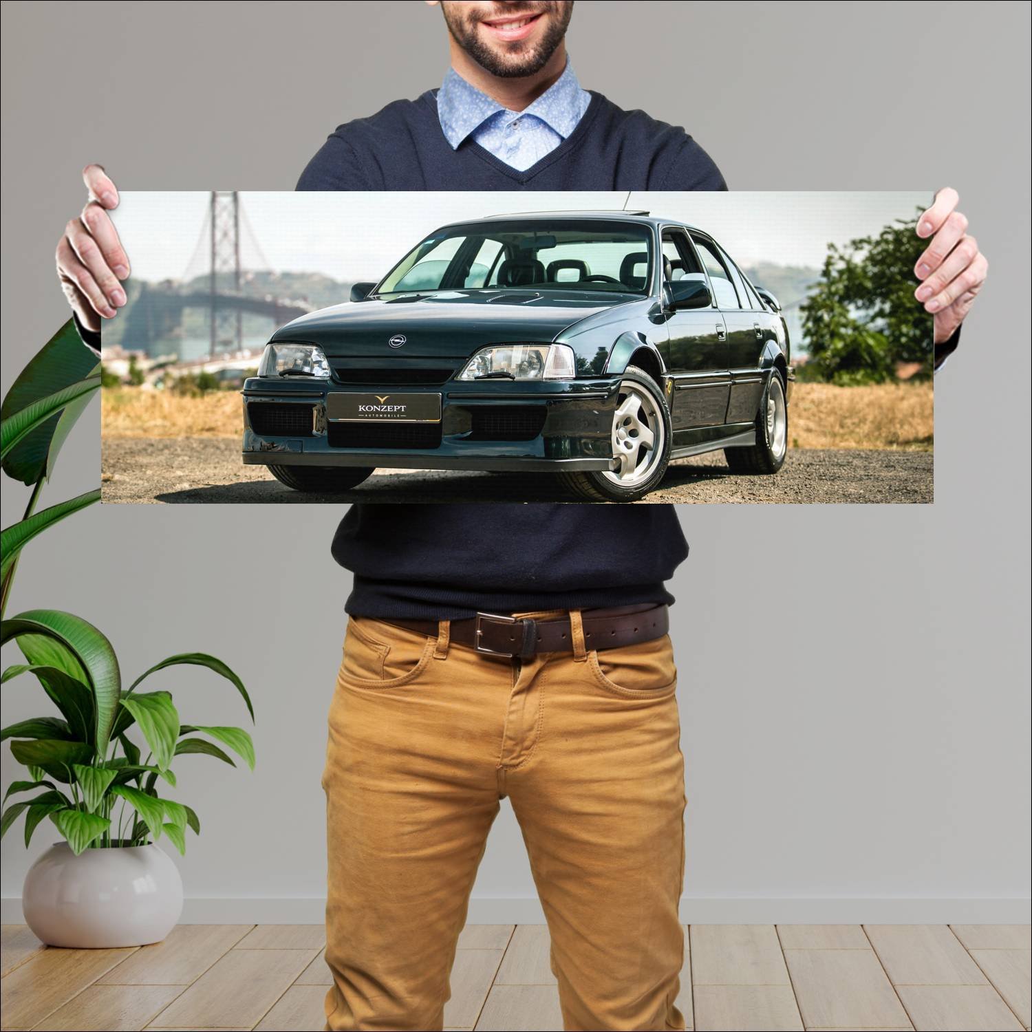 Cuadro grande 30x80cm 1990 opel lotus omega auto 43 Lotus