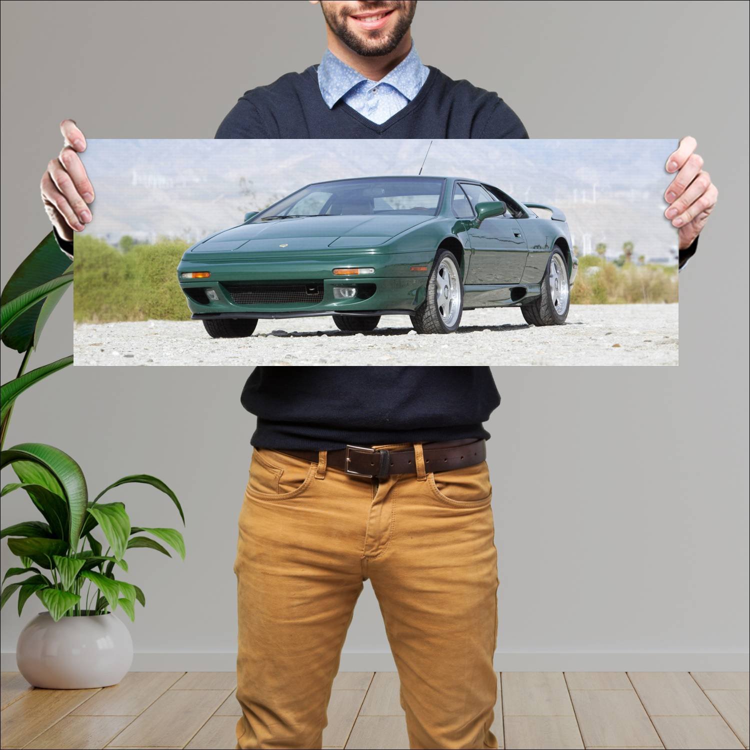 Cuadro grande 30x80cm 1995 lotus esprit s4s us 421 49 Lotus